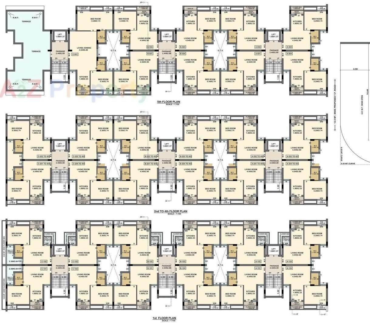 Layout of real estate project Ratnam Flora located at Ghanteshwar, Rajkot, Gujarat