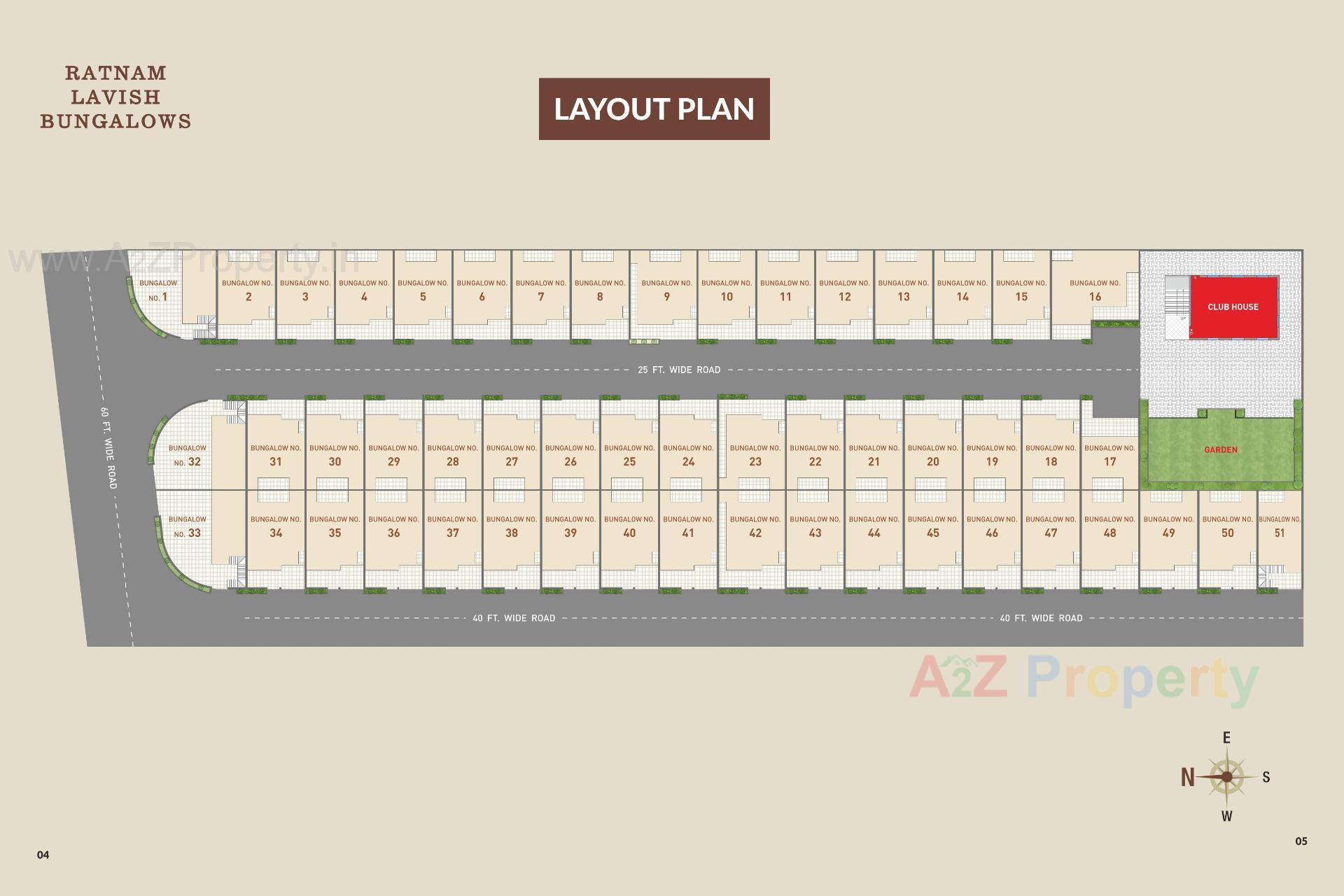 Layout of real estate project Ratnam Lavish Bungalows located at Ghanteshwar, Rajkot, Gujarat