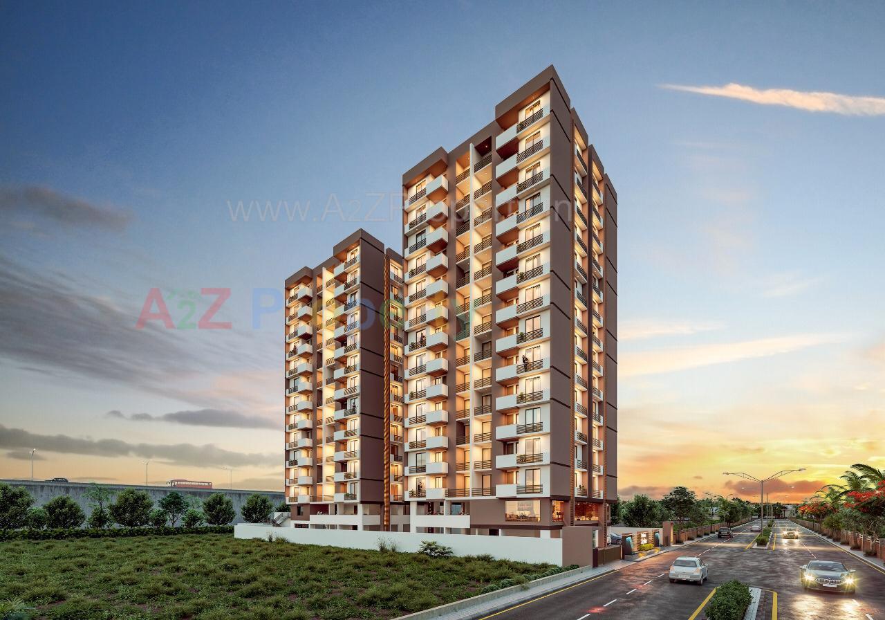 3D Elevation of real estate project Ratnam Skyline located at Madhapar, Rajkot, Gujarat