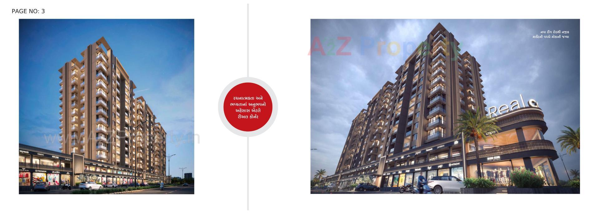 3D Elevation of real estate project Real Corner located at Mavdi, Rajkot, Gujarat