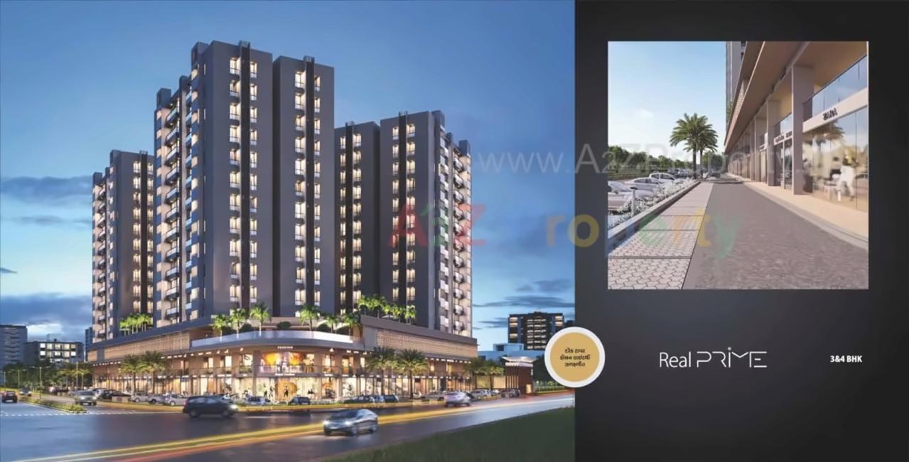 3D Elevation of real estate project Real Prime located at Rajkot, Rajkot, Gujarat