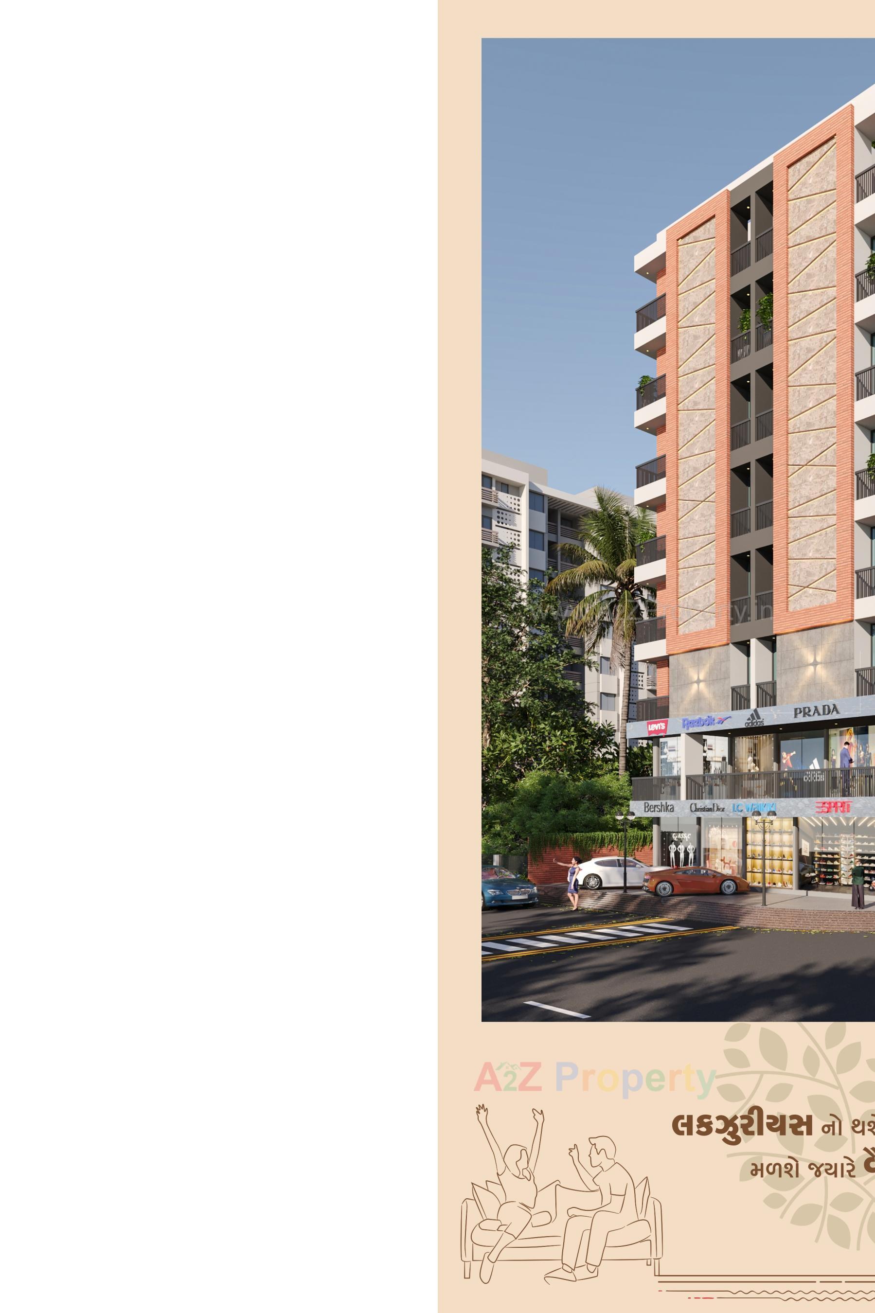 3D Elevation of real estate project Royal Lotus located at Raiya, Rajkot, Gujarat