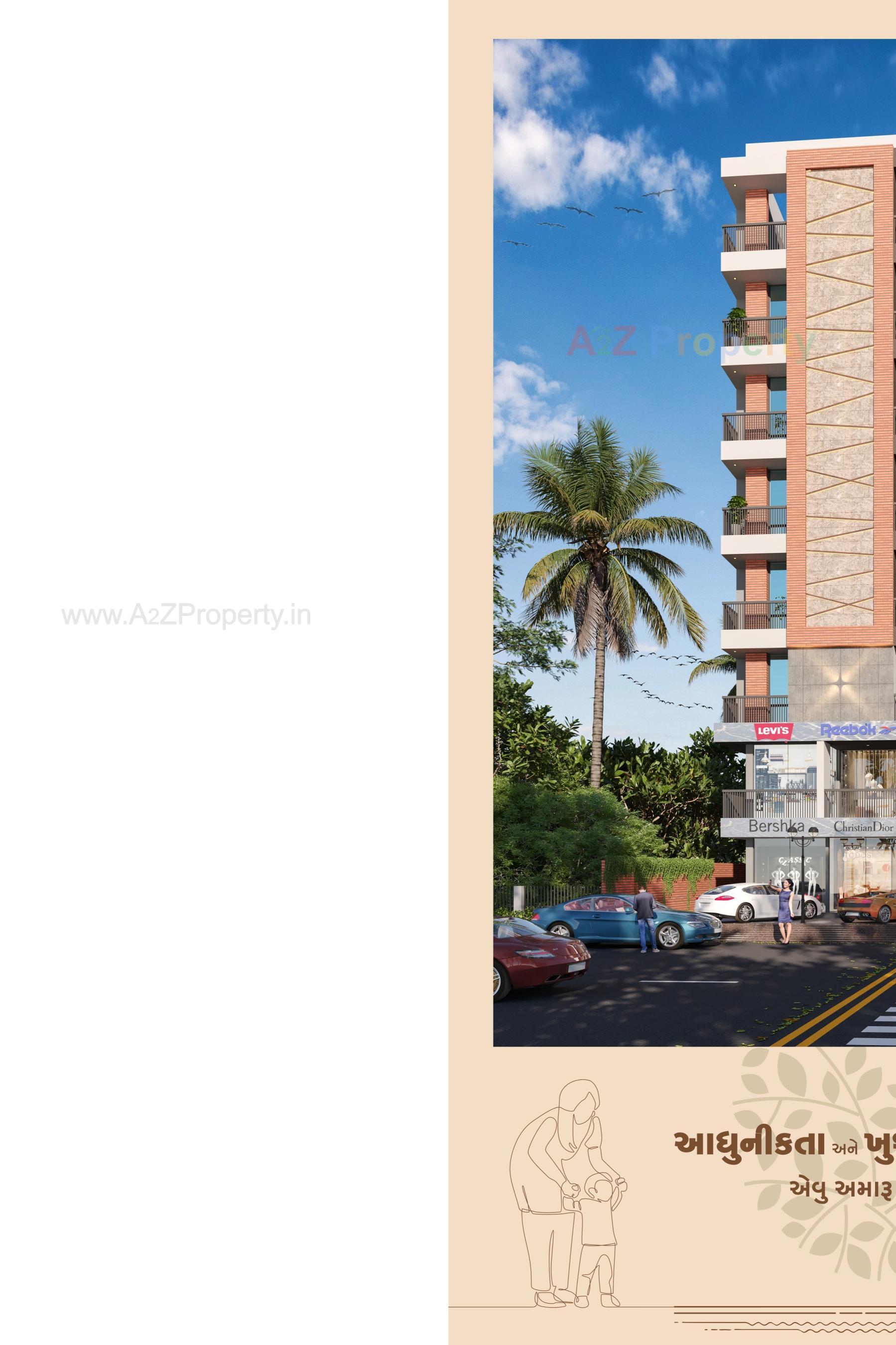 3D Elevation of real estate project Royal Lotus located at Raiya, Rajkot, Gujarat