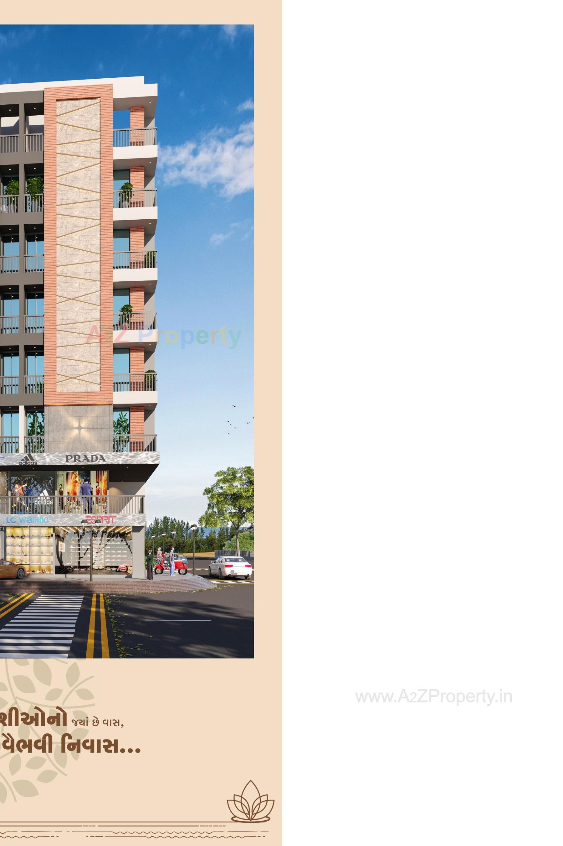 3D Elevation of real estate project Royal Lotus located at Raiya, Rajkot, Gujarat