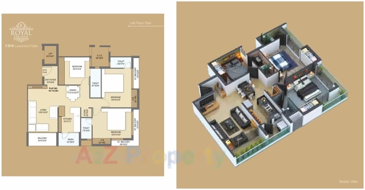 Layout of real estate project Royal Paradise located at Raiya, Rajkot, Gujarat