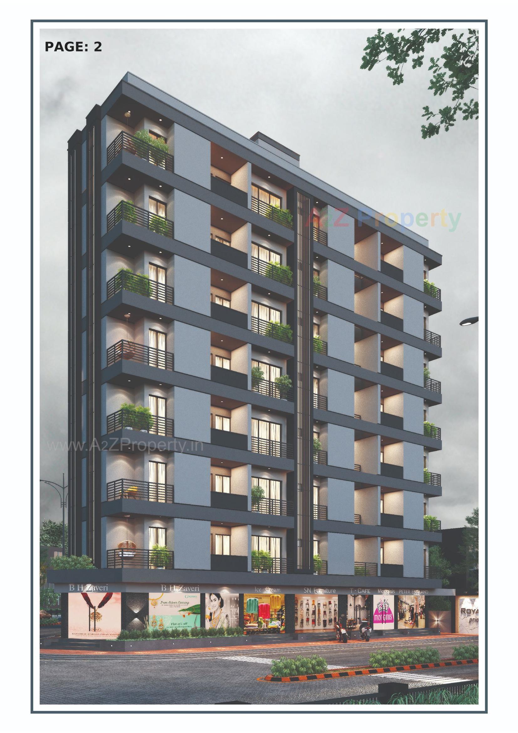 3D Elevation of real estate project Royal Pride located at Raiya, Rajkot, Gujarat