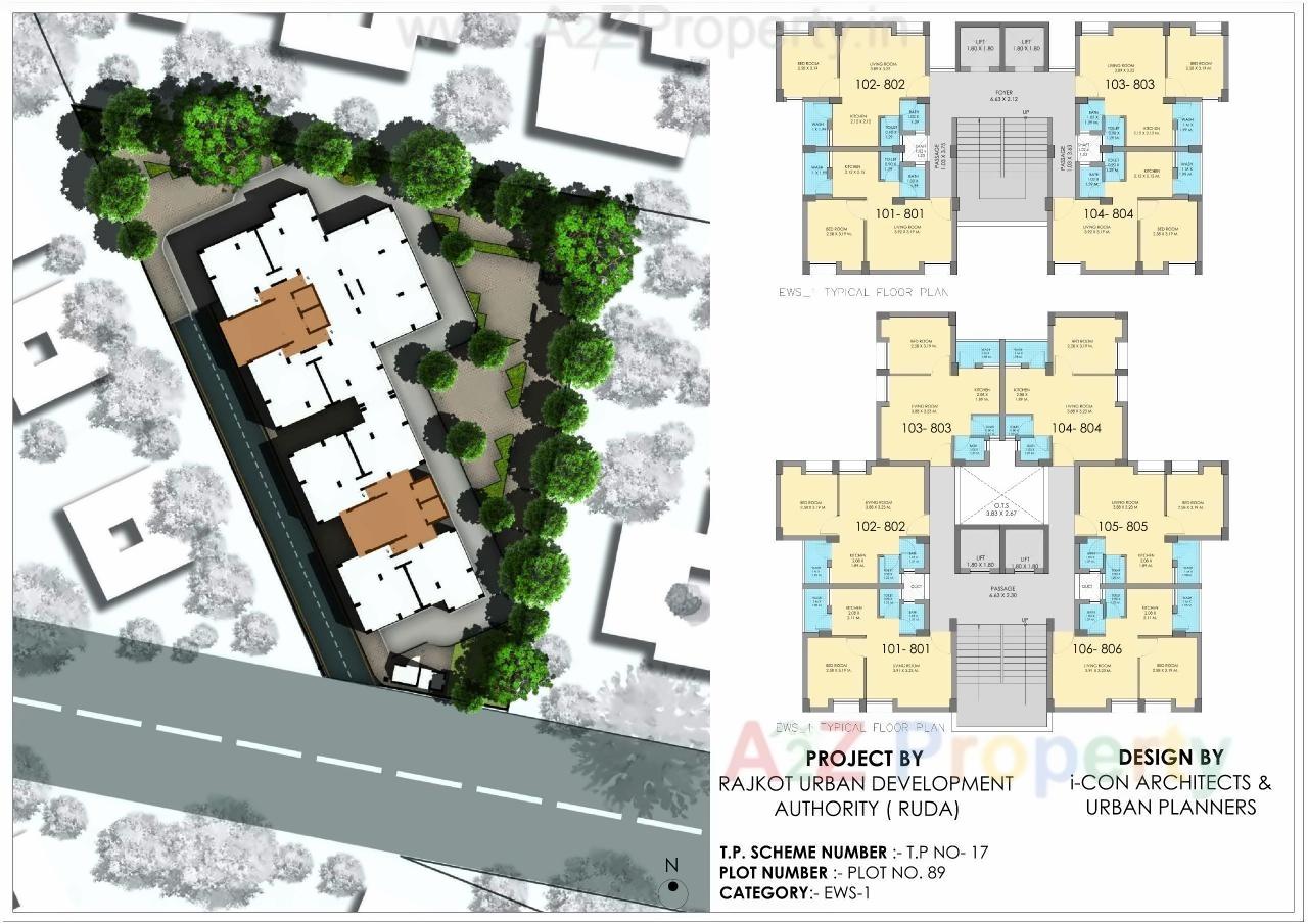 Layout of real estate project Ruda Pmay Tp 17 Fp 95 Ews located at Munjka, Rajkot, Gujarat