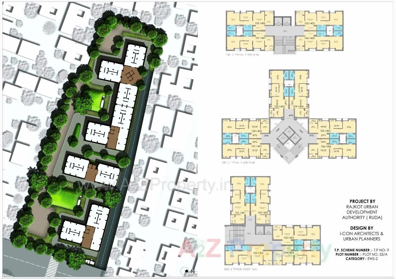 Layout of real estate project Ruda Pmay Tp 9 Fp 33a Ews located at Mo, Rajkot, Gujarat