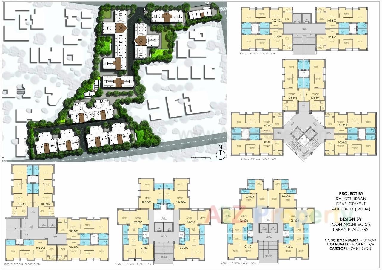 Layout of real estate project Ruda Pmay Tp 9 Fp 9a (ews     ) located at Mo, Rajkot, Gujarat