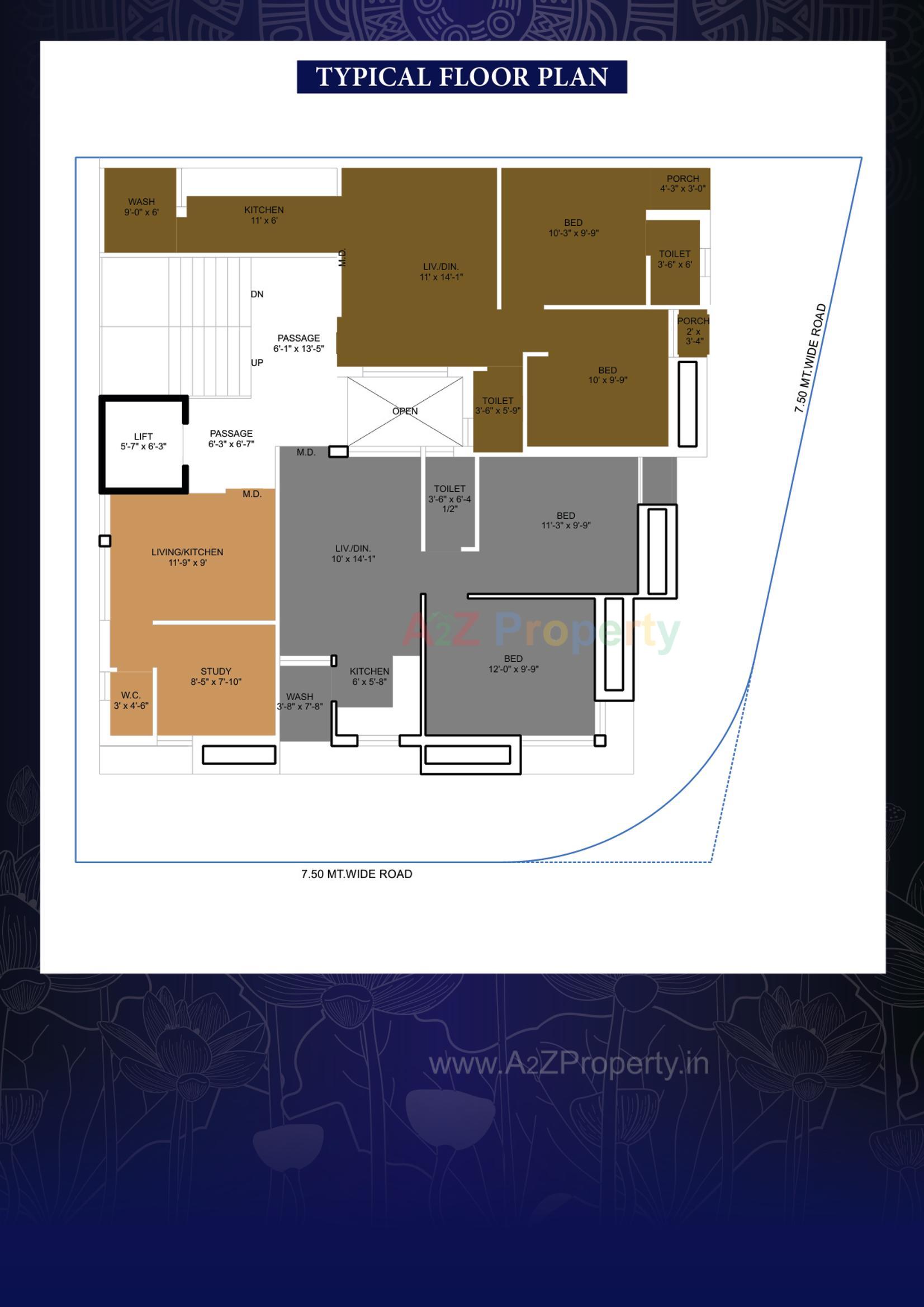 Layout of real estate project Rudra Avenue located at Mavdi, Rajkot, Gujarat