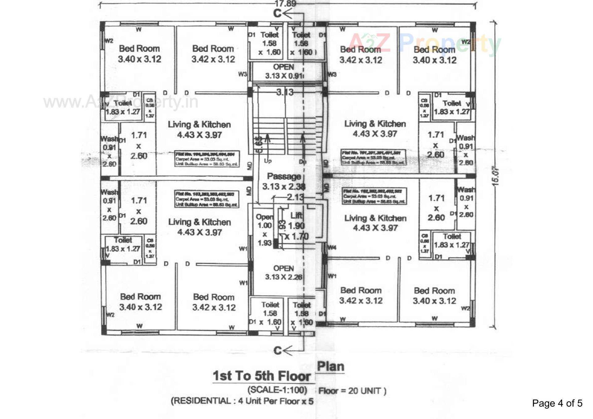 Layout of real estate project Rudraksh Flats located at Rajkot, Rajkot, Gujarat