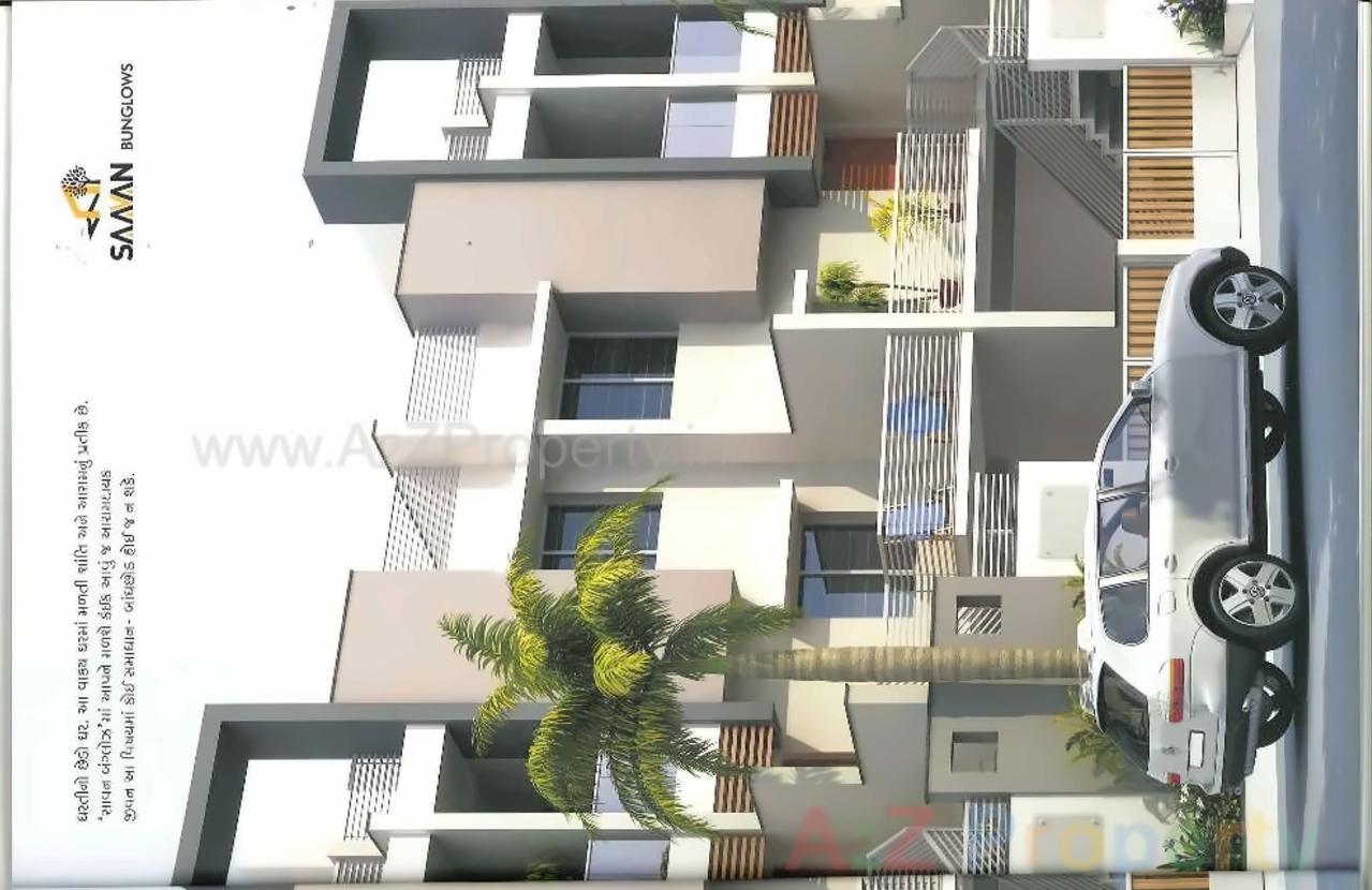 3D Elevation of real estate project Saavan Bunglows located at Mavdi, Rajkot, Gujarat