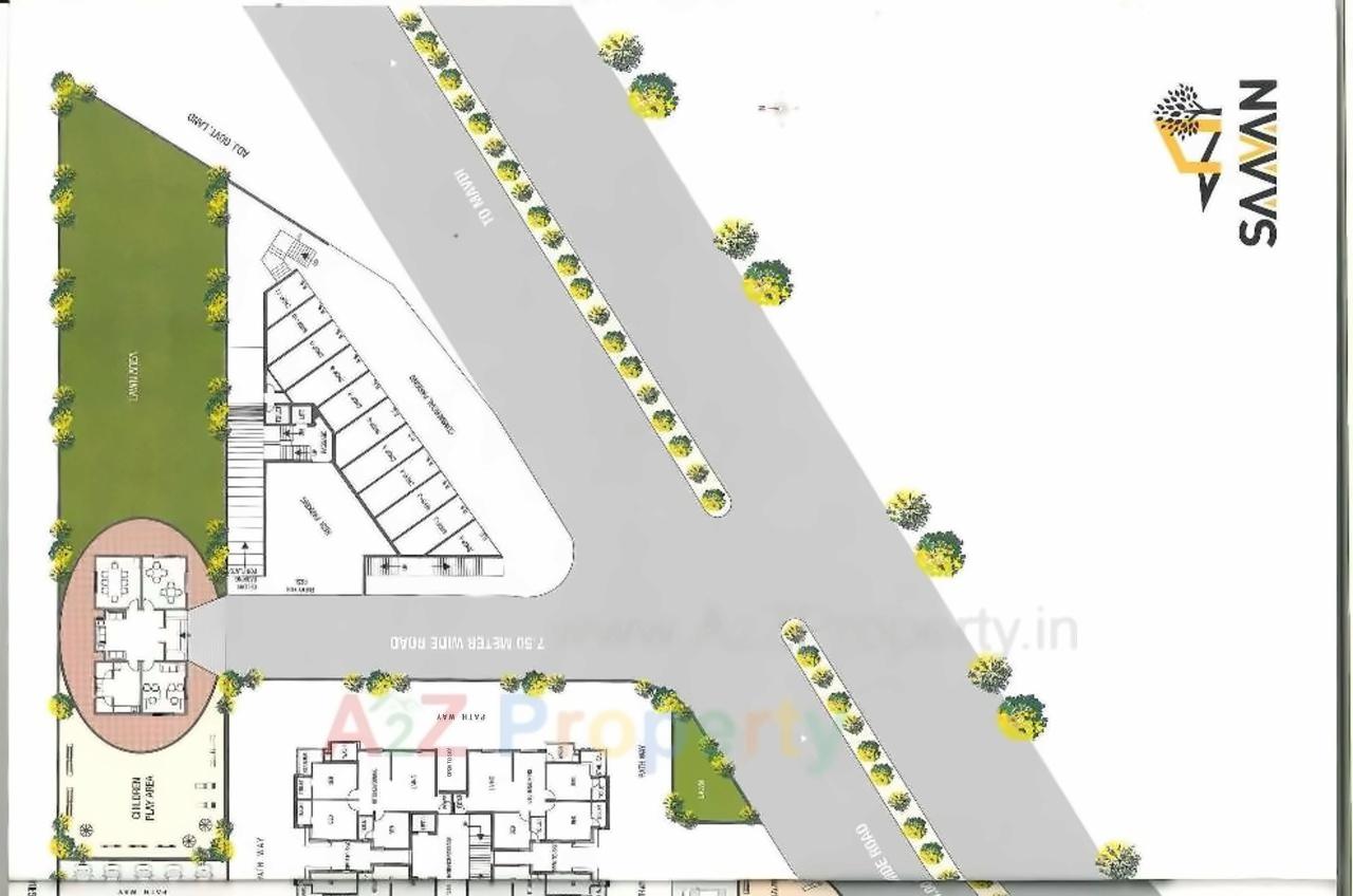Layout of real estate project Saavan Bunglows located at Mavdi, Rajkot, Gujarat