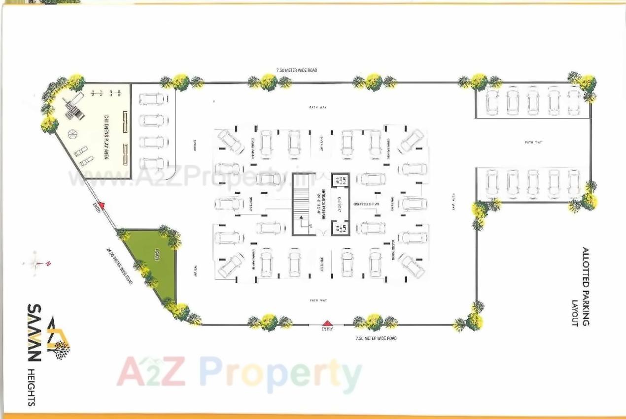 Layout of real estate project Saavan Heights located at Mavdi, Rajkot, Gujarat