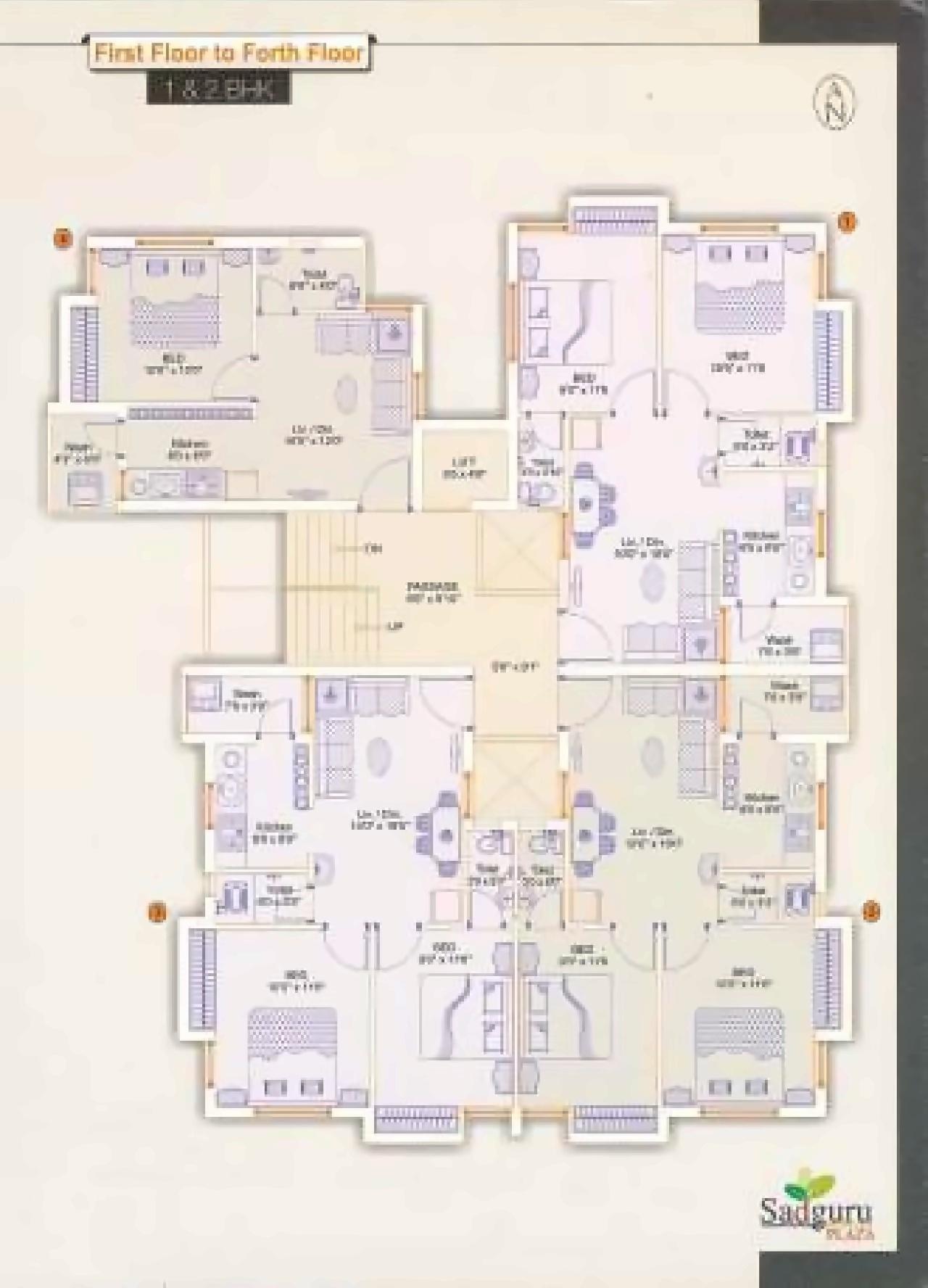 Layout of real estate project Sadguru Plaza located at Mavdi, Rajkot, Gujarat