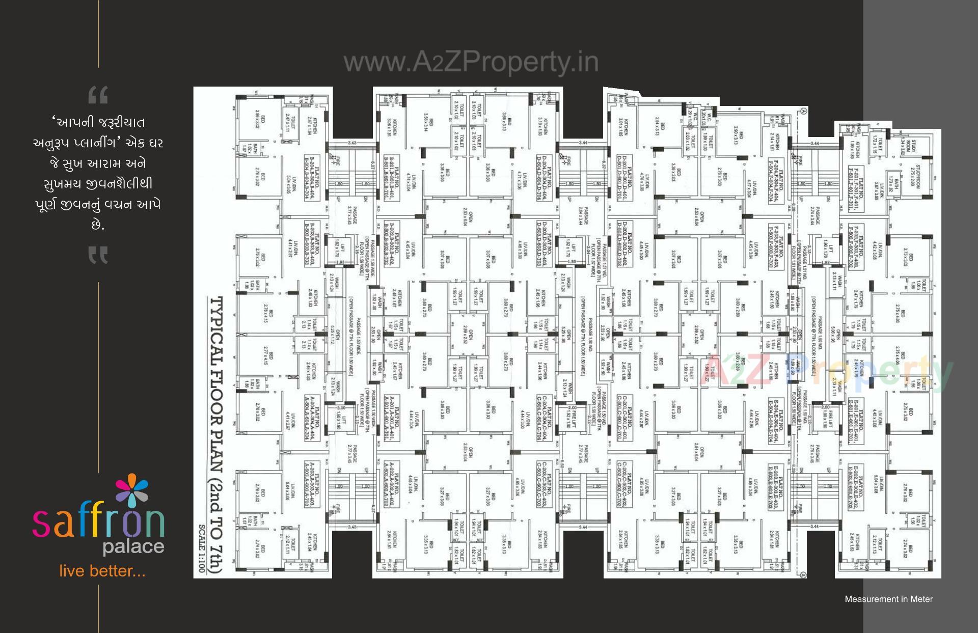 Layout of real estate project Saffron Palace located at Ghanteshwar, Rajkot, Gujarat