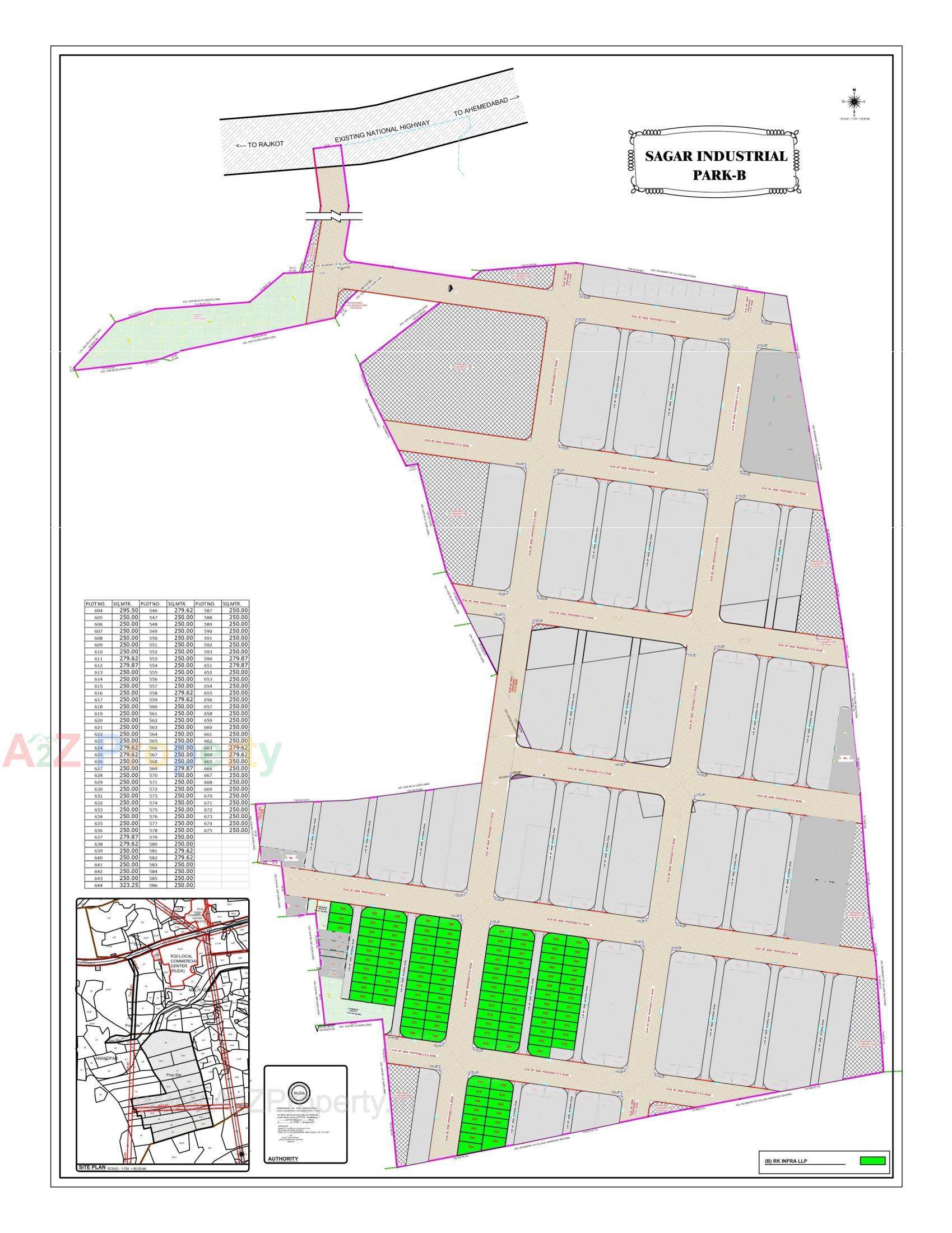 Layout of real estate project Sagar Industrial Park located at Anandpar, Rajkot, Gujarat