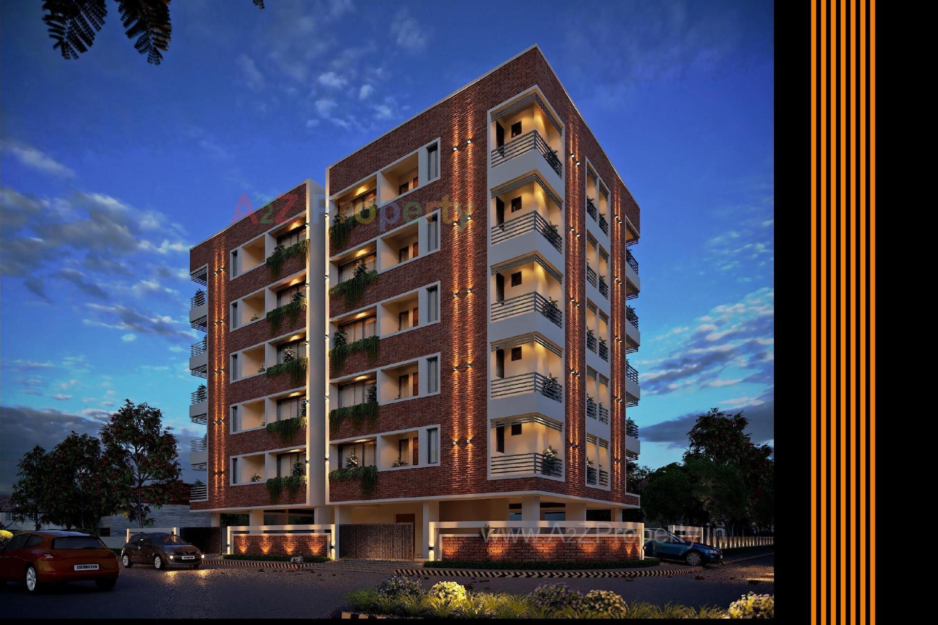 3D Elevation of real estate project Sahajanand Elegance located at Raiya, Rajkot, Gujarat