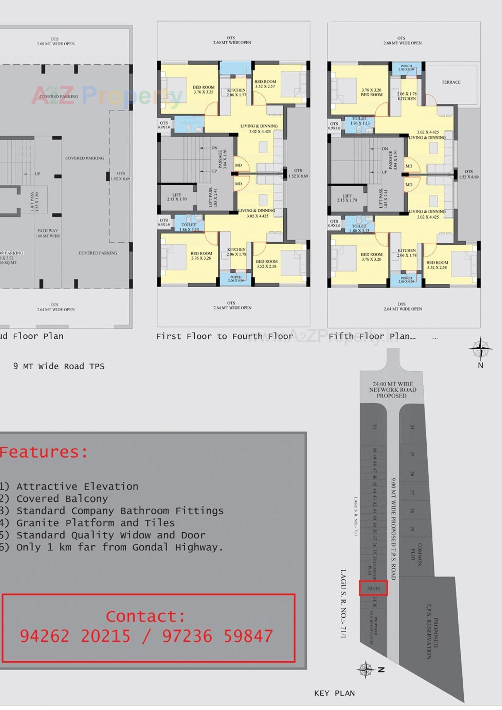 Layout of real estate project Sahjanand Apartment located at Rajkot, Rajkot, Gujarat