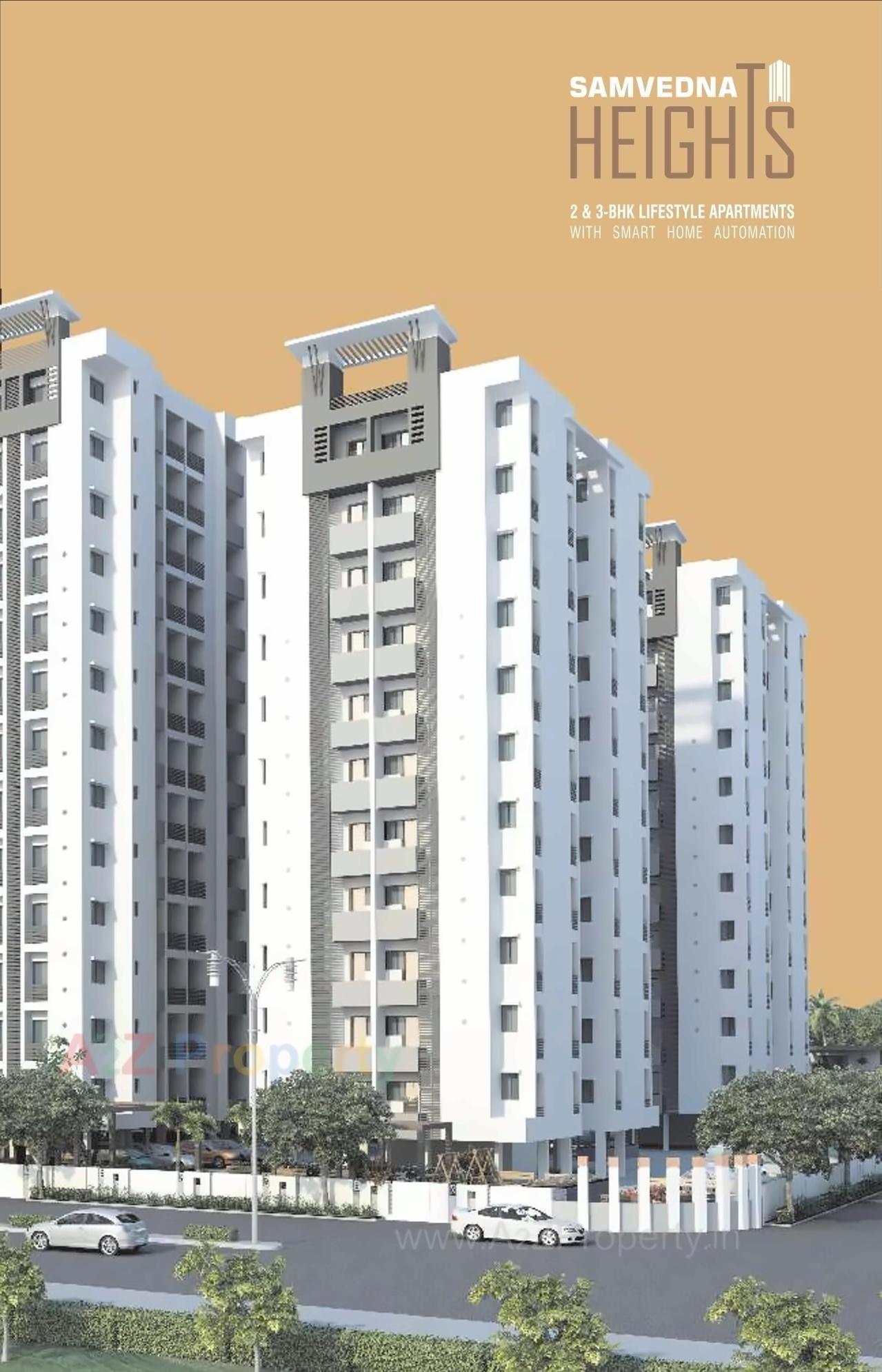 3D Elevation of real estate project Samvedna Heights (wing C Wind D) located at Vajdi, Rajkot, Gujarat