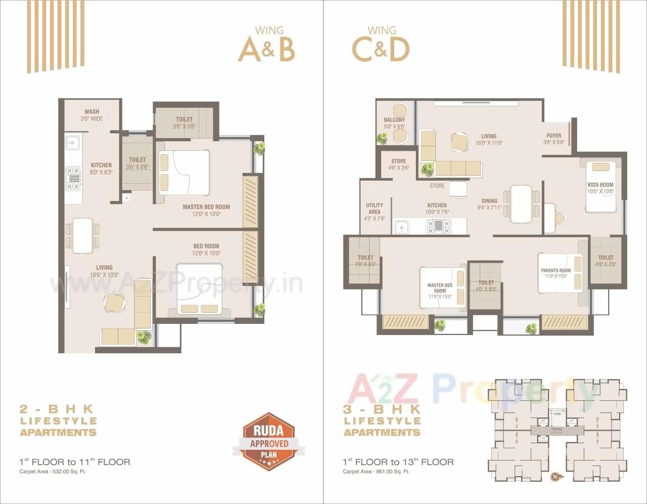 Layout of real estate project Samvedna Heights (wing C Wind D) located at Vajdi, Rajkot, Gujarat