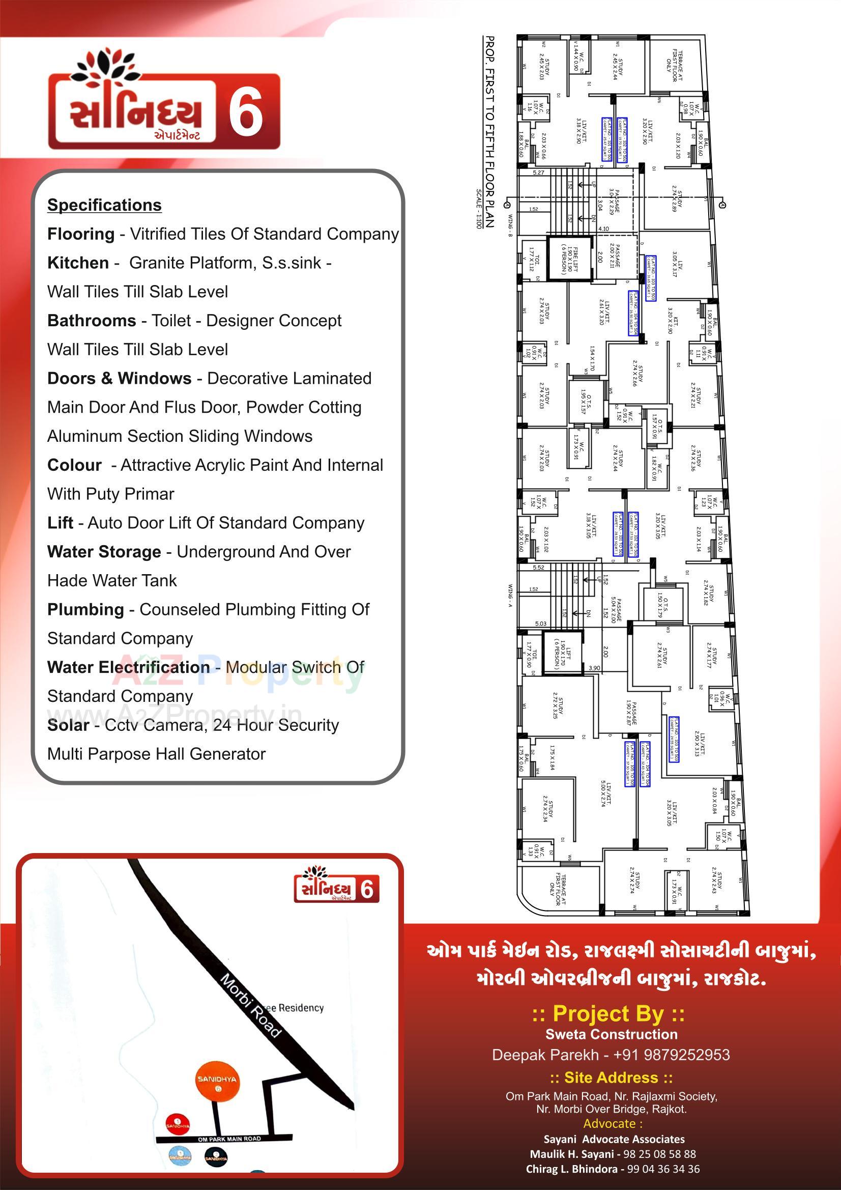 Layout of real estate project Sanidhya Appartment located at Rajkot, Rajkot, Gujarat