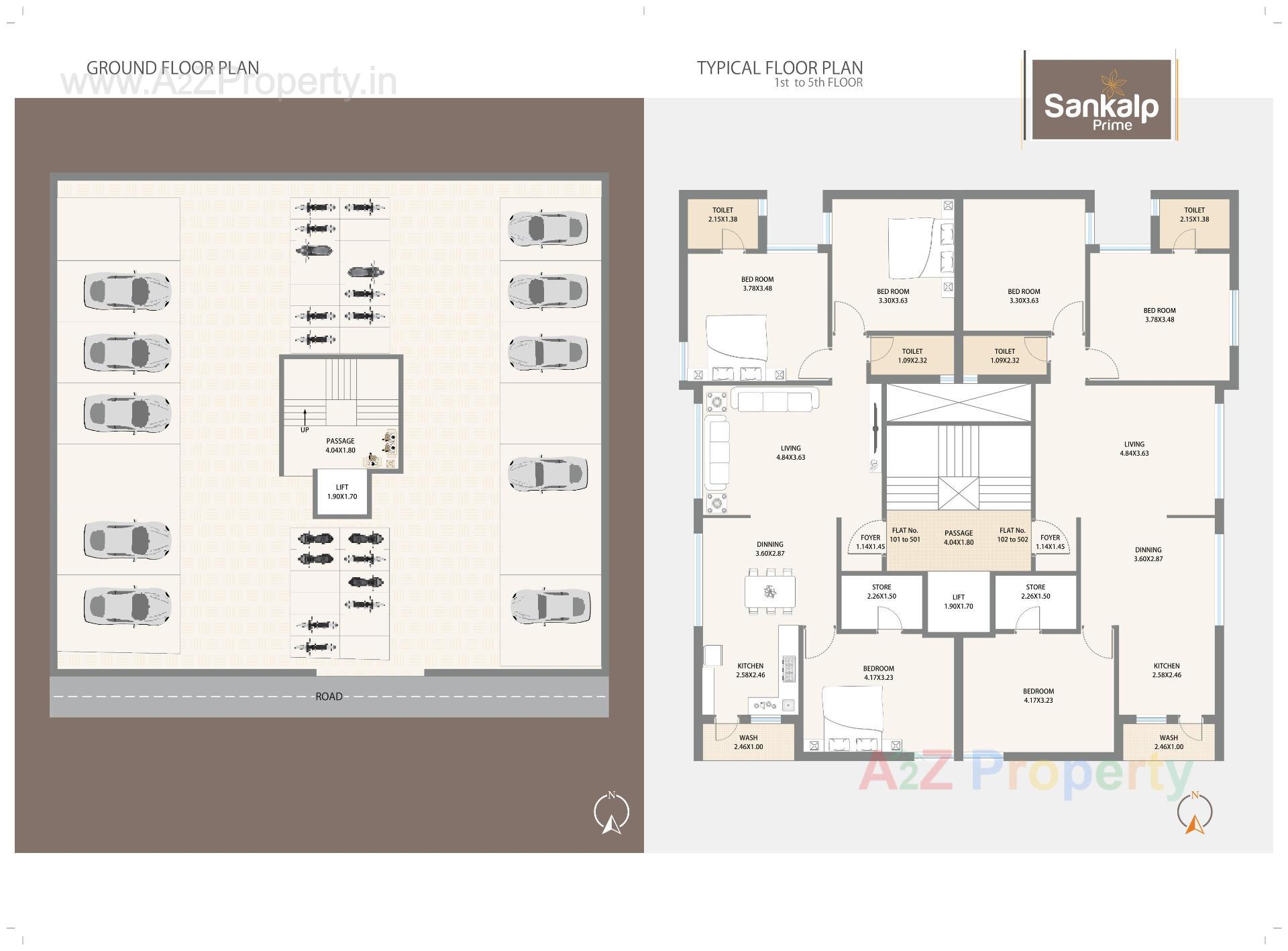 Layout of real estate project Sankalp Prime located at Rajkot, Rajkot, Gujarat