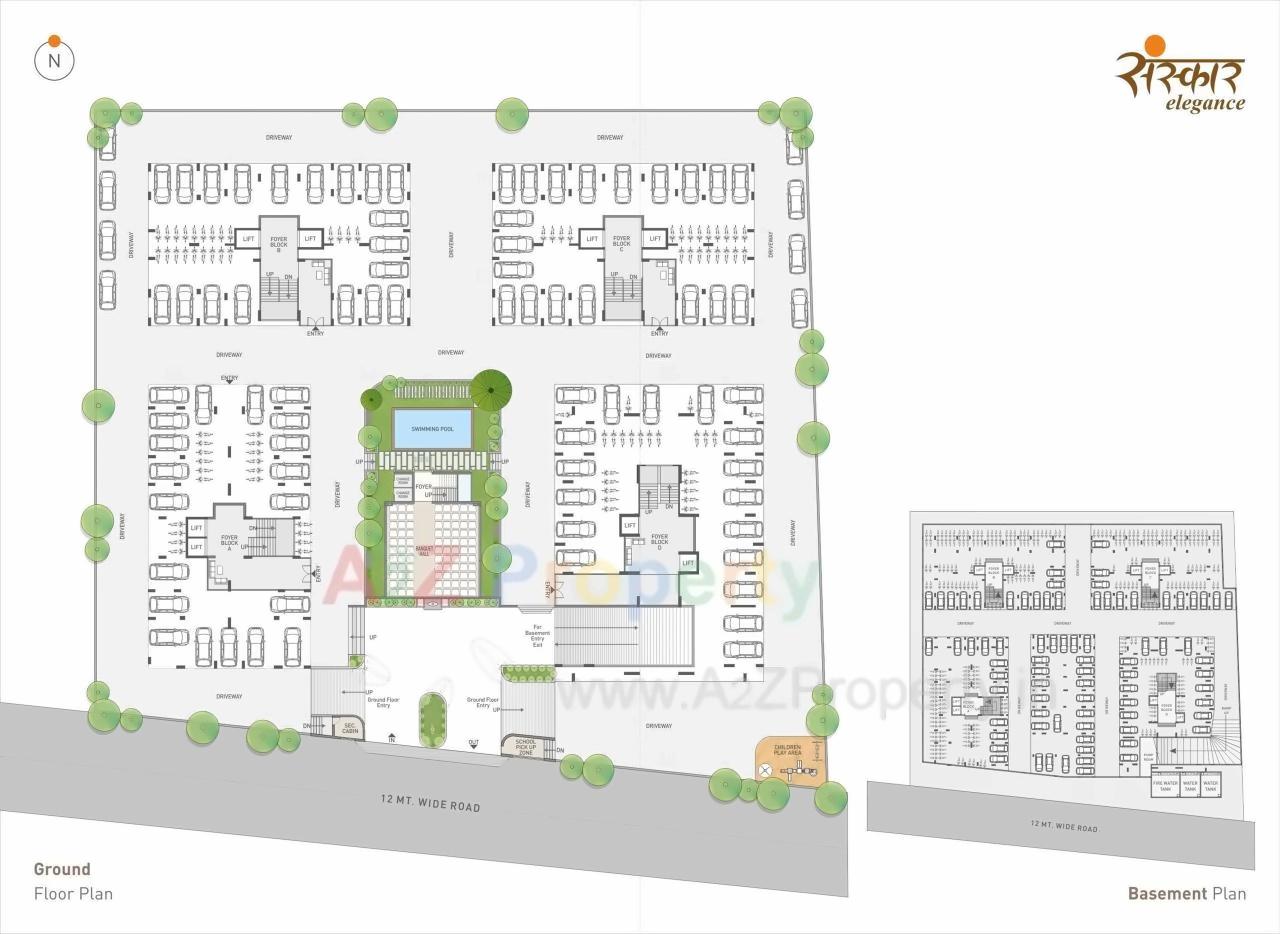 Layout of real estate project Sanskar Elegance located at Rajkot, Rajkot, Gujarat