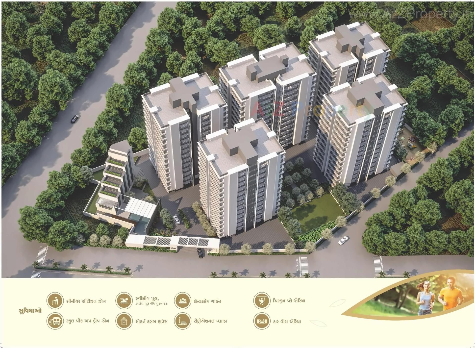 3D Elevation of real estate project Sanskar Sanidhya located at Rajkot, Rajkot, Gujarat