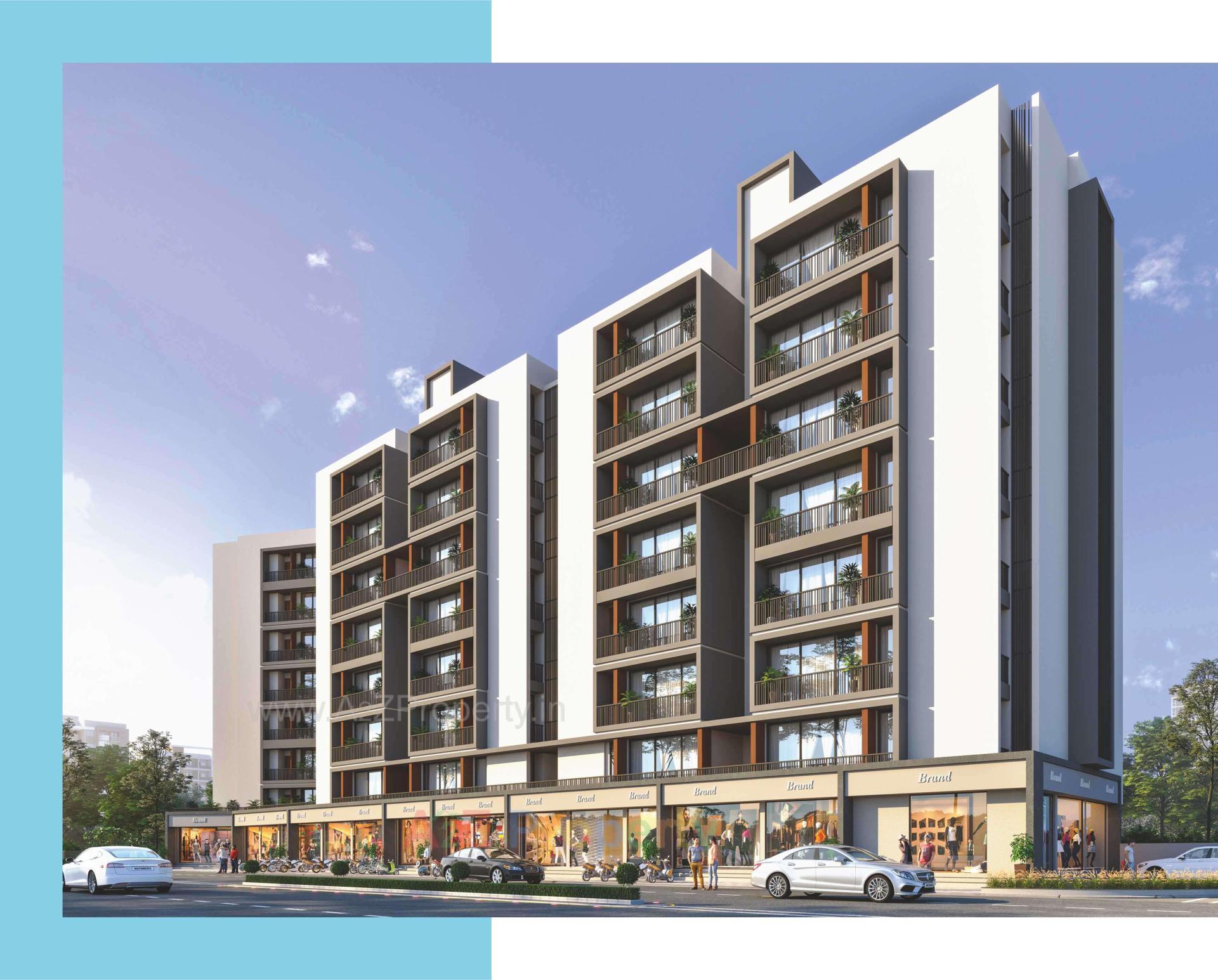 3D Elevation of real estate project Sapphire Elegance located at Rajkot, Rajkot, Gujarat