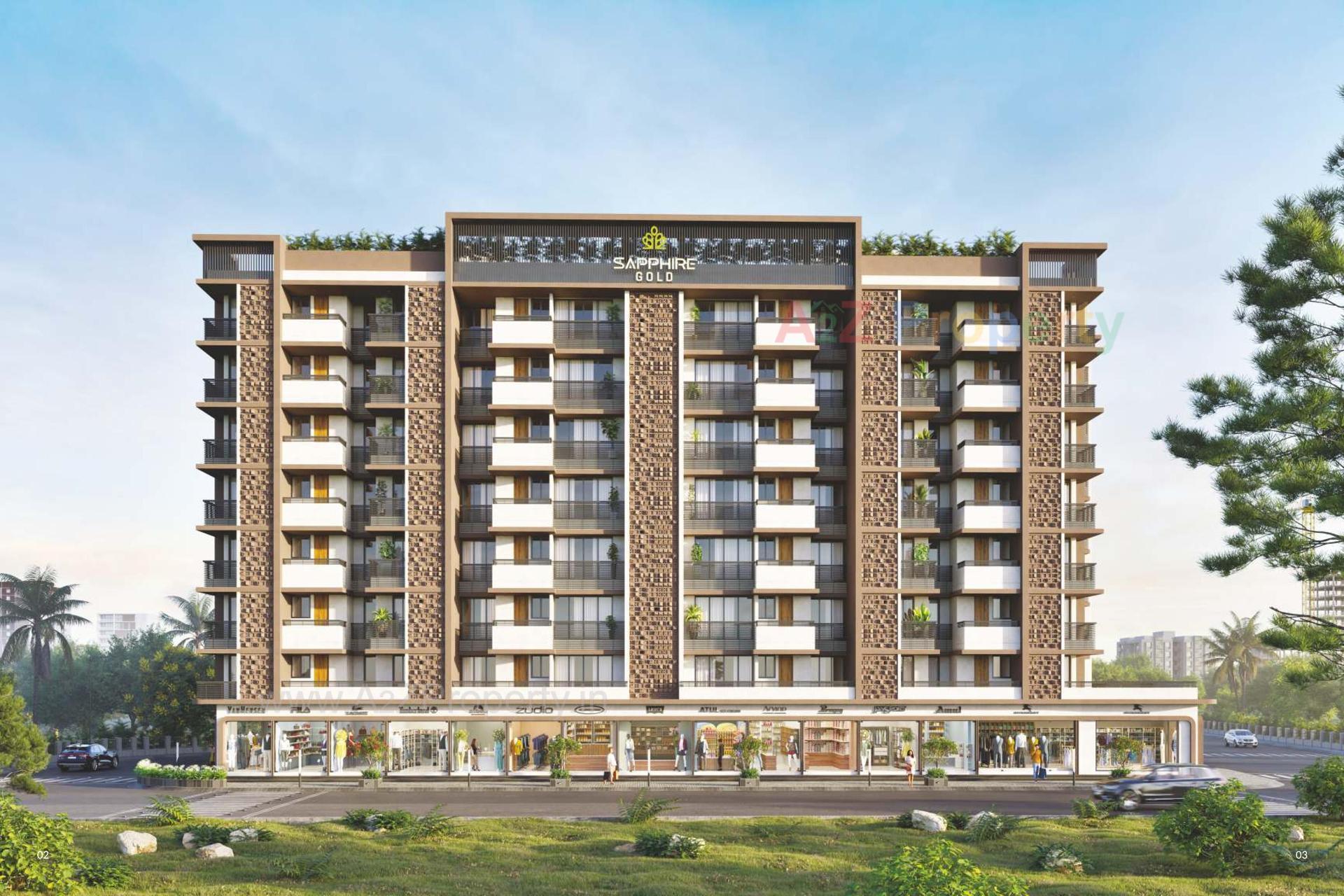 3D Elevation of real estate project Sapphire Gold located at Rajkot, Rajkot, Gujarat