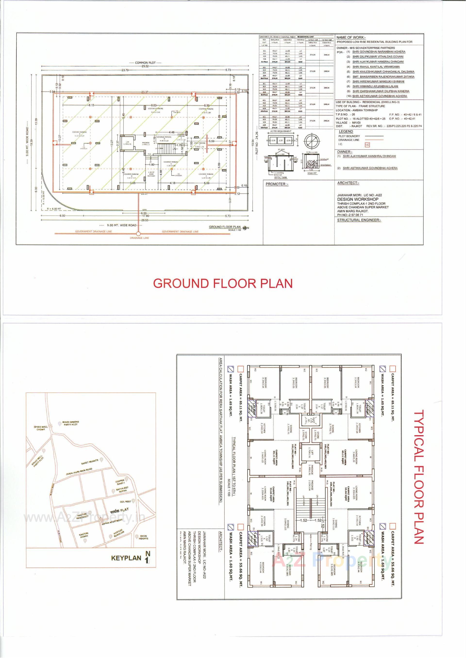 Layout of real estate project Sarthak Flat located at Mavdi, Rajkot, Gujarat