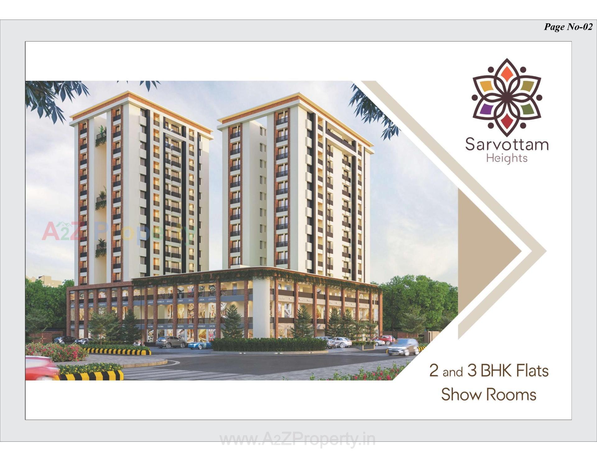 3D Elevation of real estate project Sarvottam Heights located at Kangashiyali, Rajkot, Gujarat