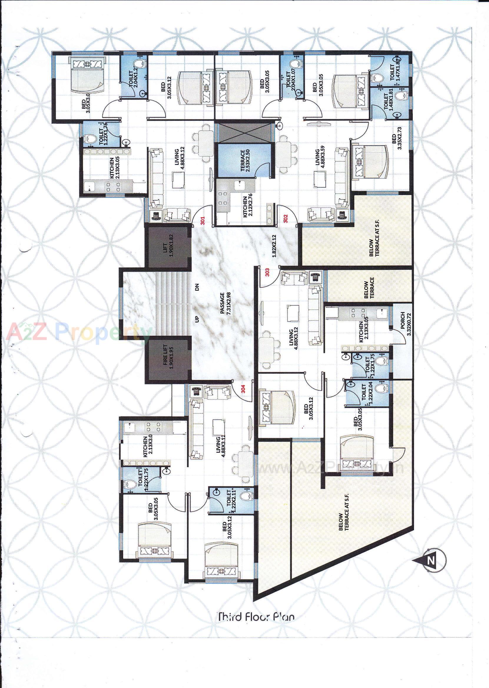 Layout of real estate project Sarvottam Palace located at Mavdi, Rajkot, Gujarat