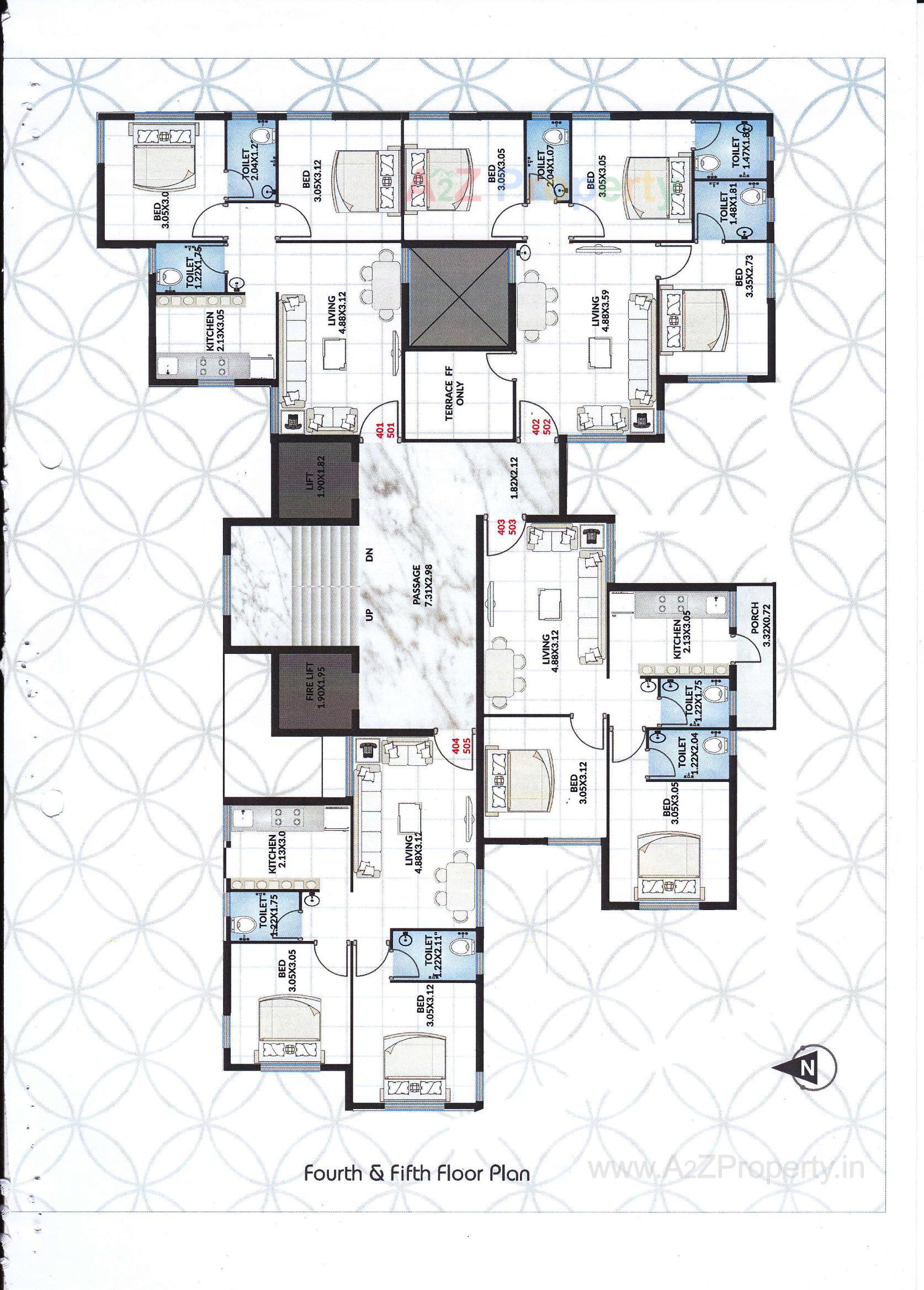 Layout of real estate project Sarvottam Palace located at Mavdi, Rajkot, Gujarat