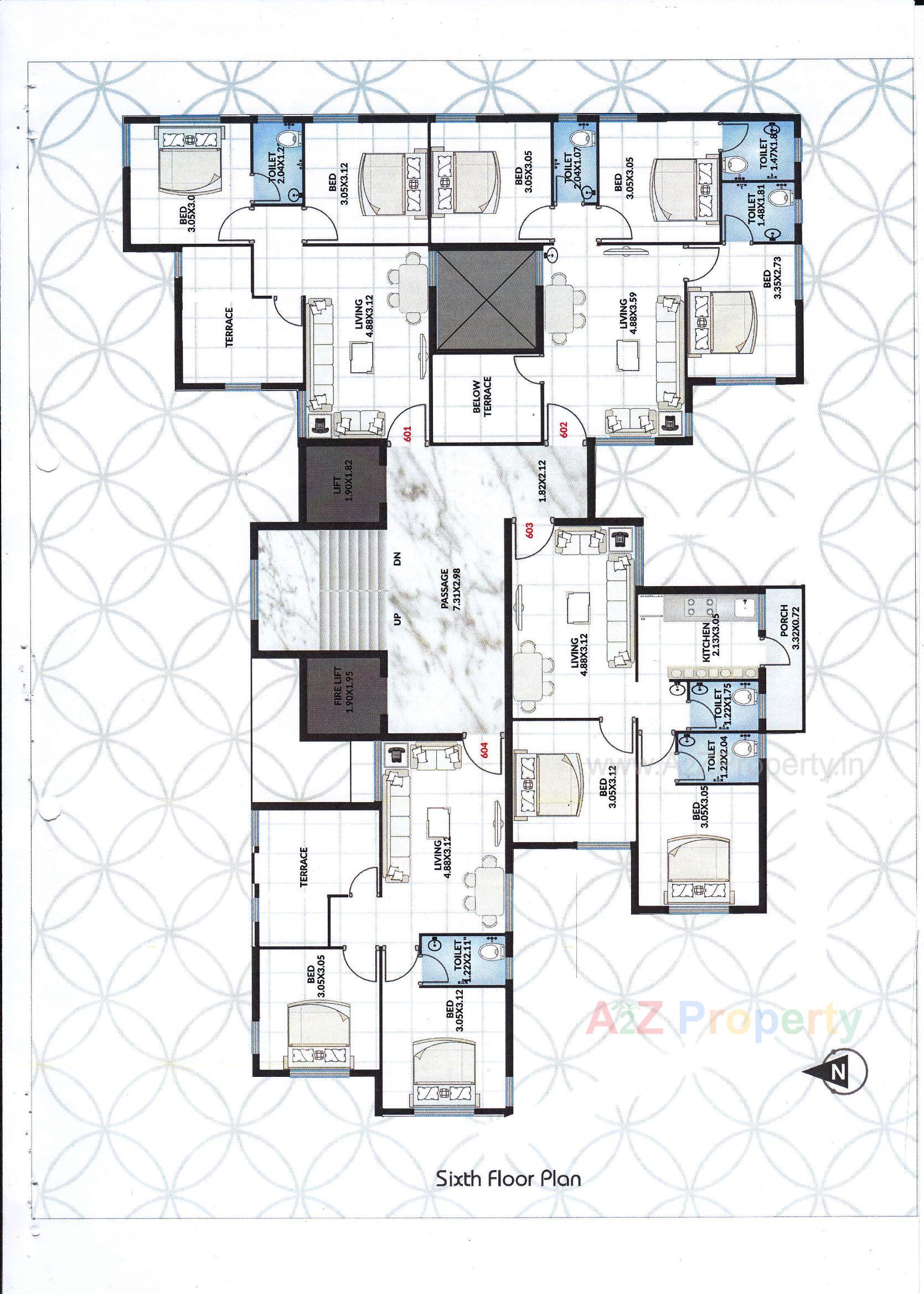 Layout of real estate project Sarvottam Palace located at Mavdi, Rajkot, Gujarat
