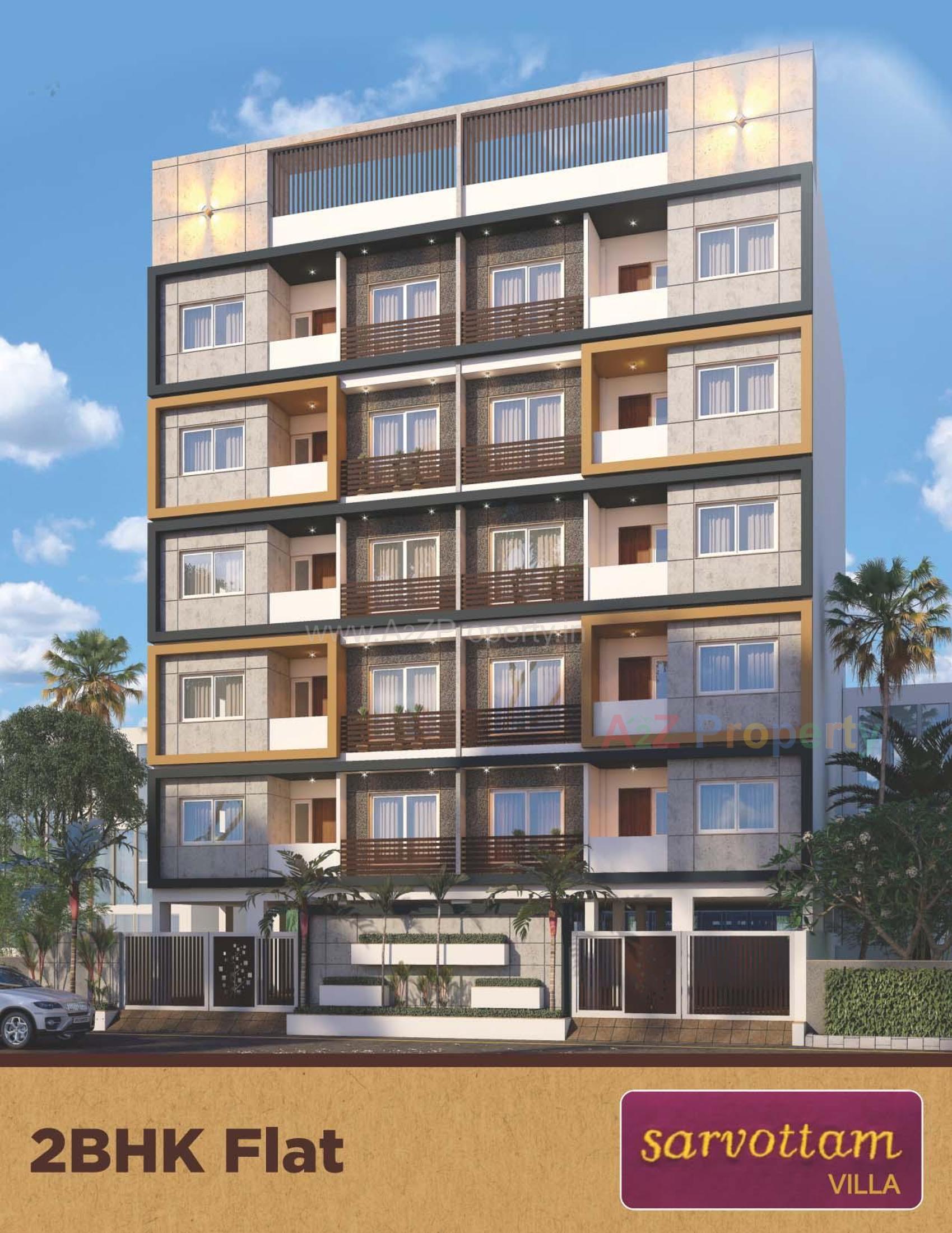 3D Elevation of real estate project Sarvottam Villa located at Mavdi, Rajkot, Gujarat