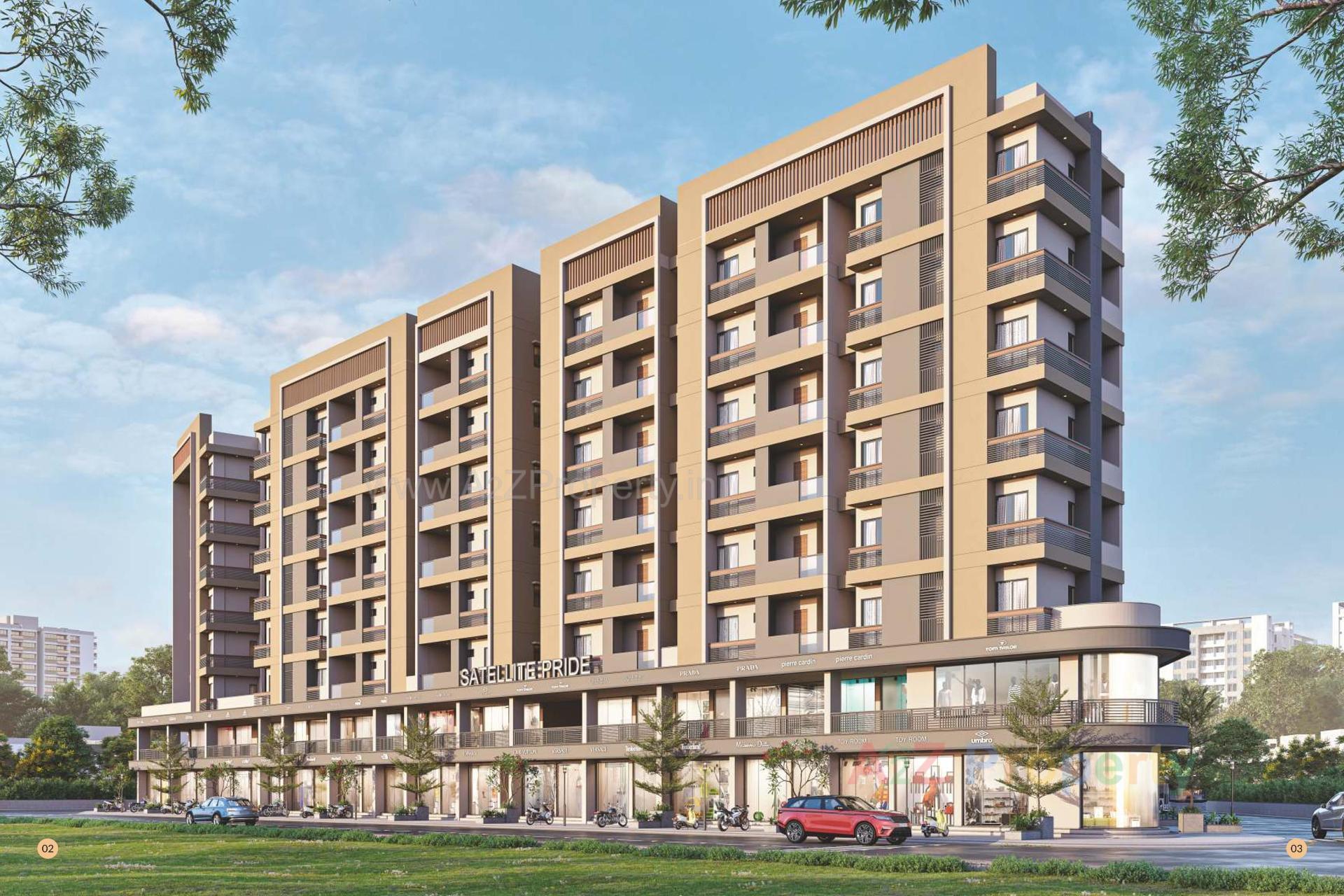 3D Elevation of real estate project Satellite Pride located at Rajkot, Rajkot, Gujarat