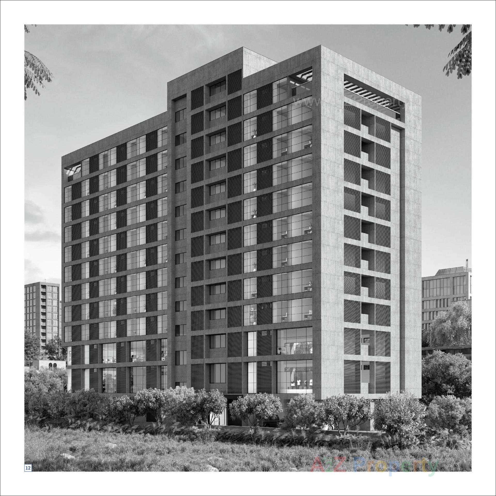 3D Elevation of real estate project Sattva Square located at Nanamava, Rajkot, Gujarat