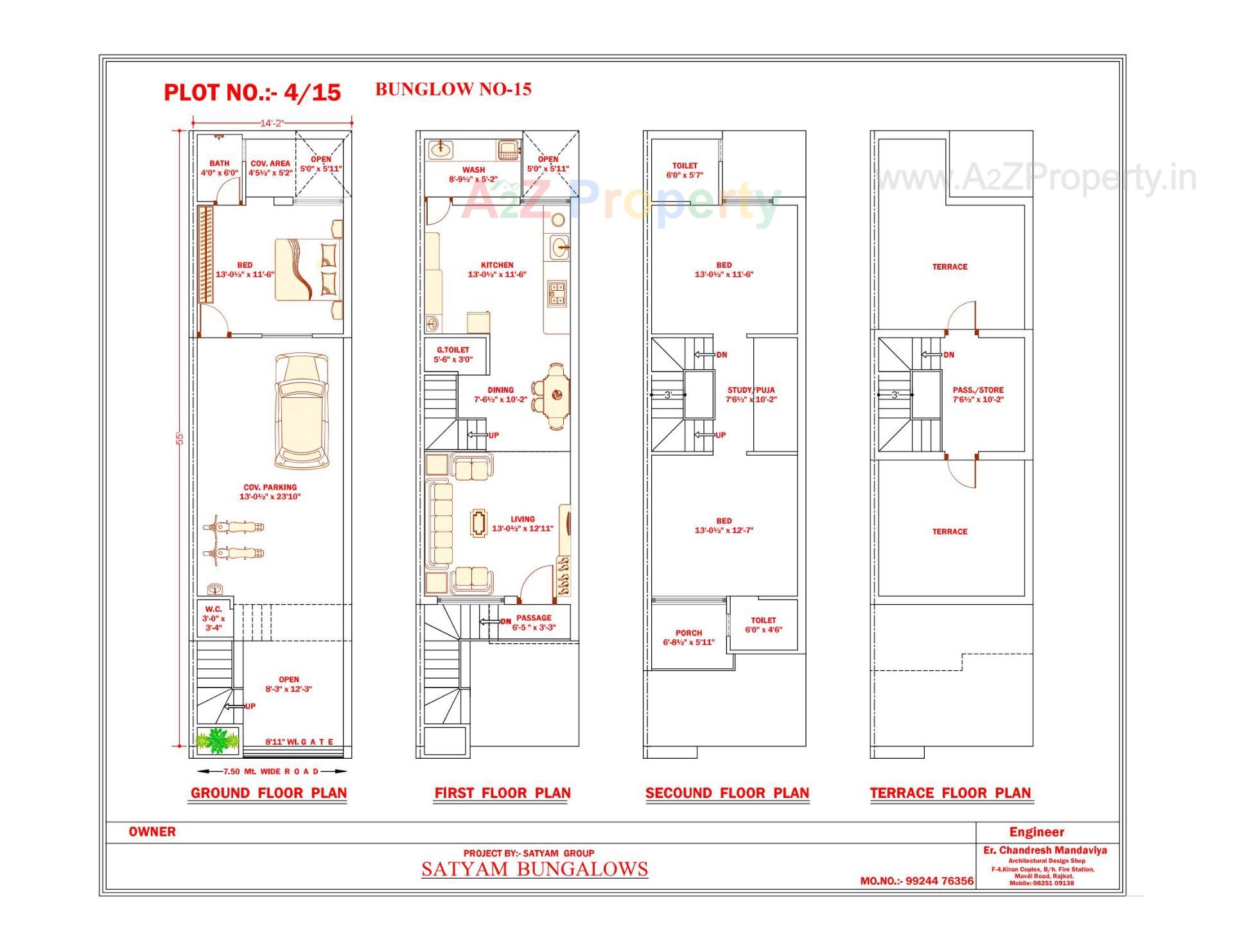 Layout of real estate project Satyam Bunglows located at Vavdi, Rajkot, Gujarat