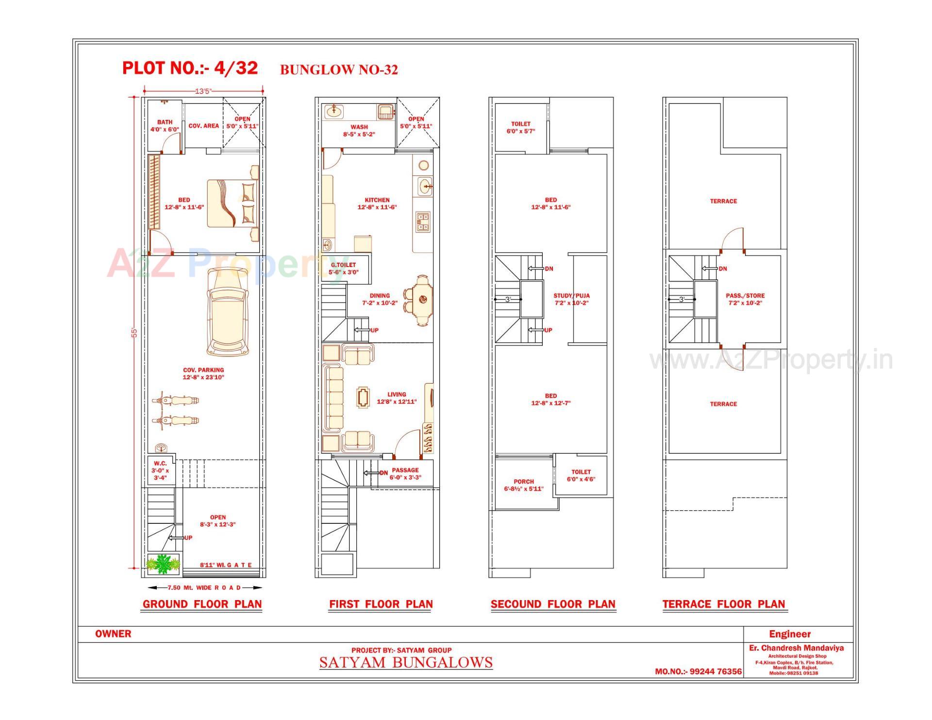 Layout of real estate project Satyam Bunglows located at Vavdi, Rajkot, Gujarat