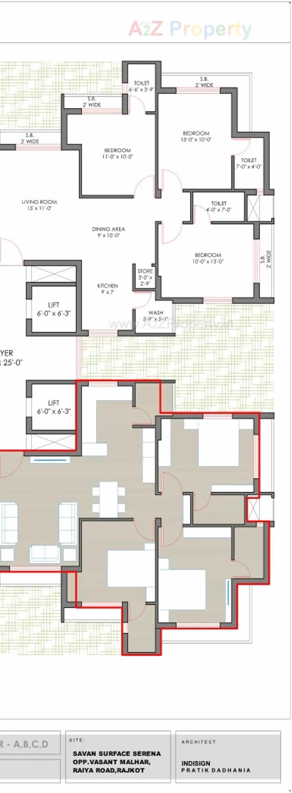 Layout of real estate project Savan Surface Serena located at Raiya, Rajkot, Gujarat