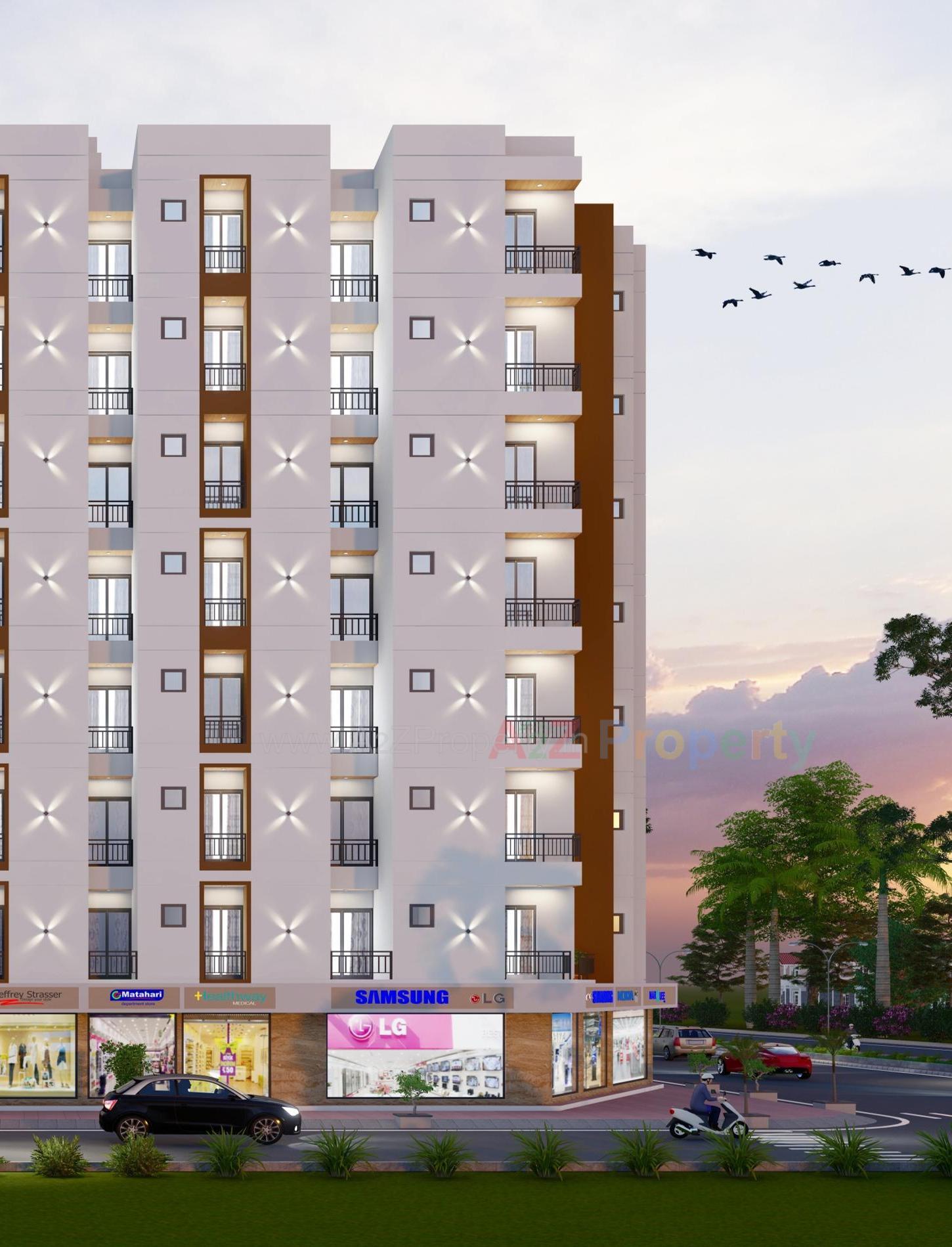 3D Elevation of real estate project Shagun Avenue located at Rajkot, Rajkot, Gujarat