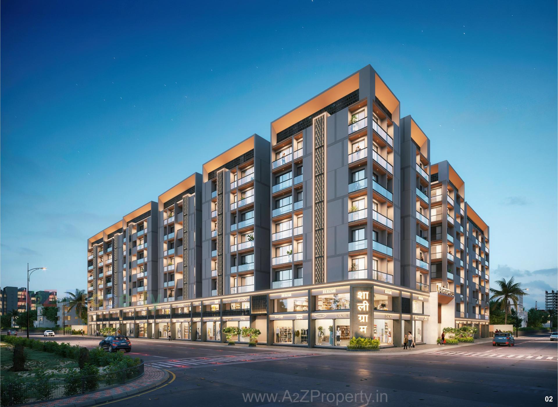 3D Elevation of real estate project Shaligram Shilp located at Rajkot, Rajkot, Gujarat