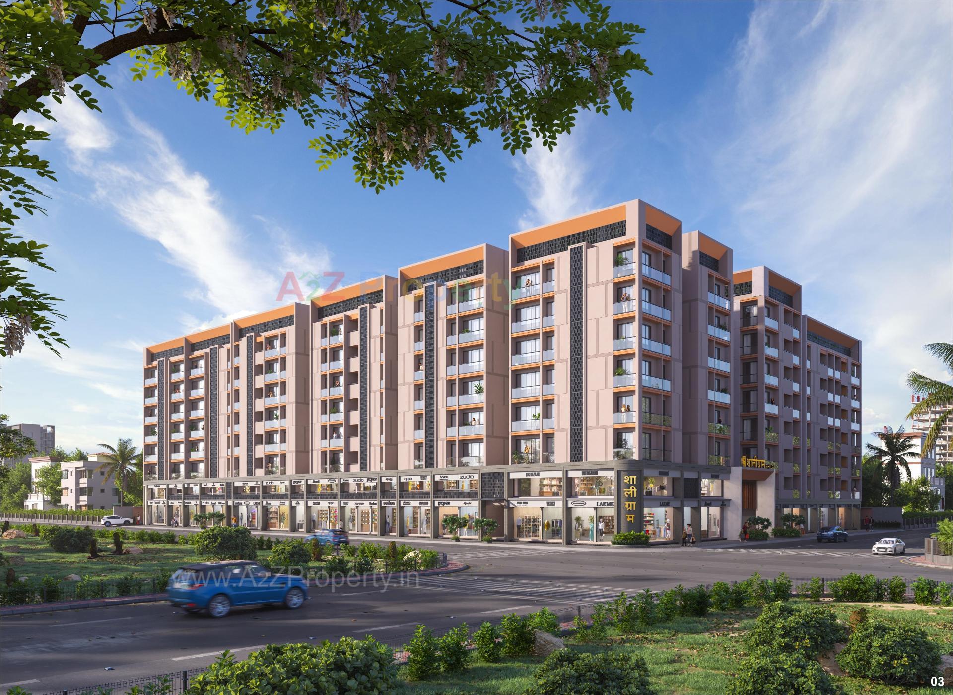 3D Elevation of real estate project Shaligram Shilp located at Rajkot, Rajkot, Gujarat