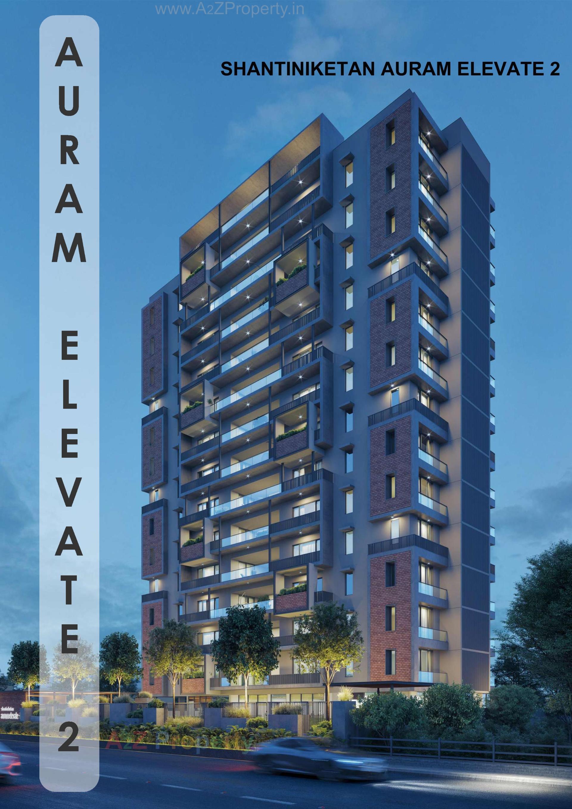 3D Elevation of real estate project Shantiniketan Auram Elevate located at Vajdi-virda, Rajkot, Gujarat
