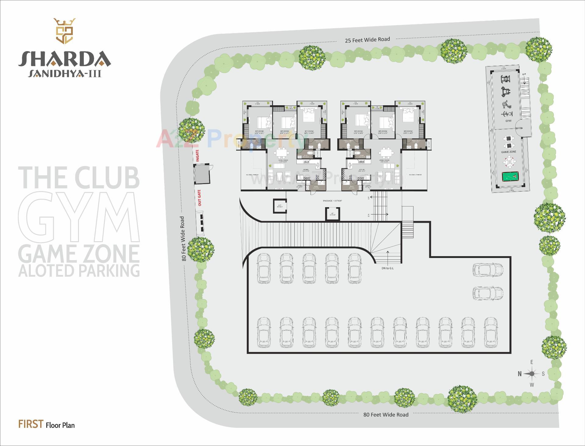 Layout of real estate project Sharda Sanidhya located at Ronki, Rajkot, Gujarat