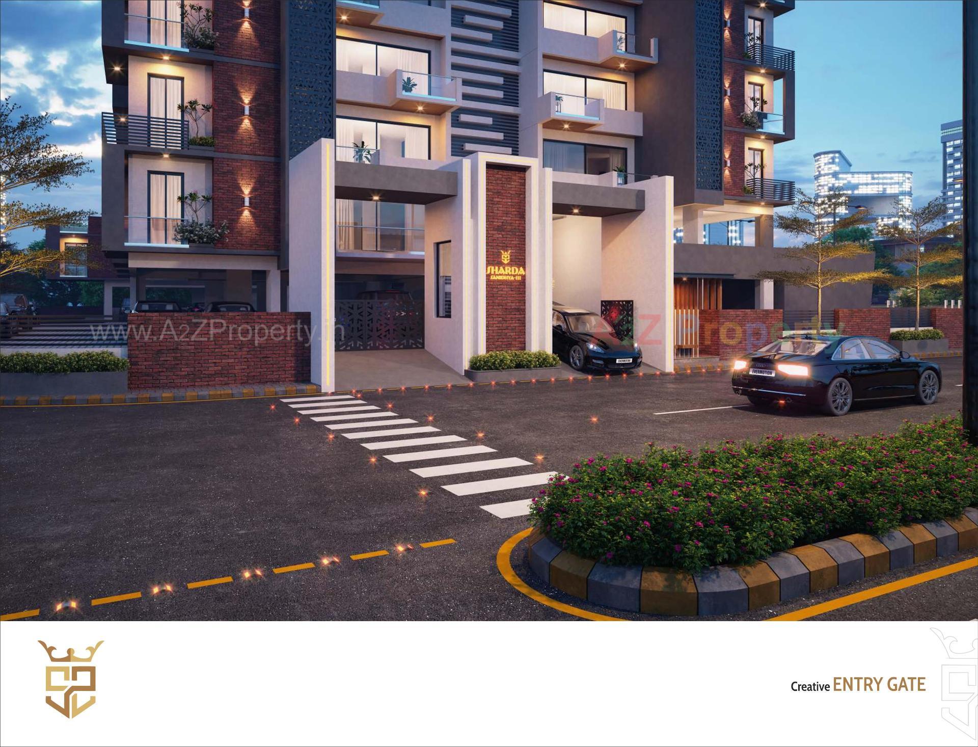 3D Elevation of real estate project Sharda Sanidhya located at Ronki, Rajkot, Gujarat