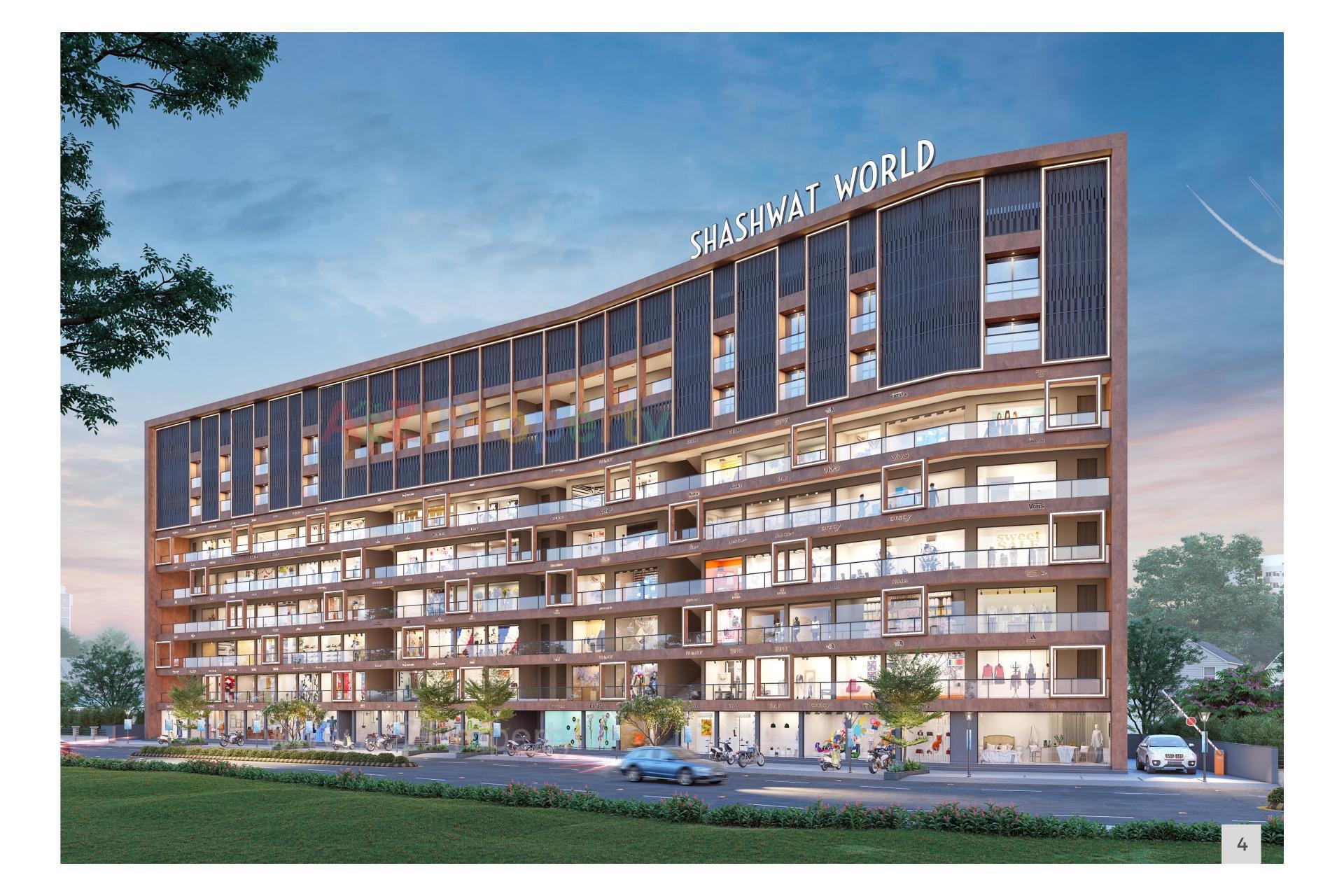 3D Elevation of real estate project Shashwat World located at Kotharia, Rajkot, Gujarat