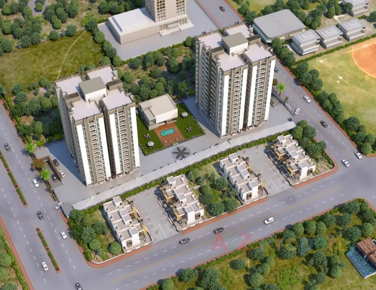 3D Elevation of real estate project Shilpan Icon located at Raiya, Rajkot, Gujarat